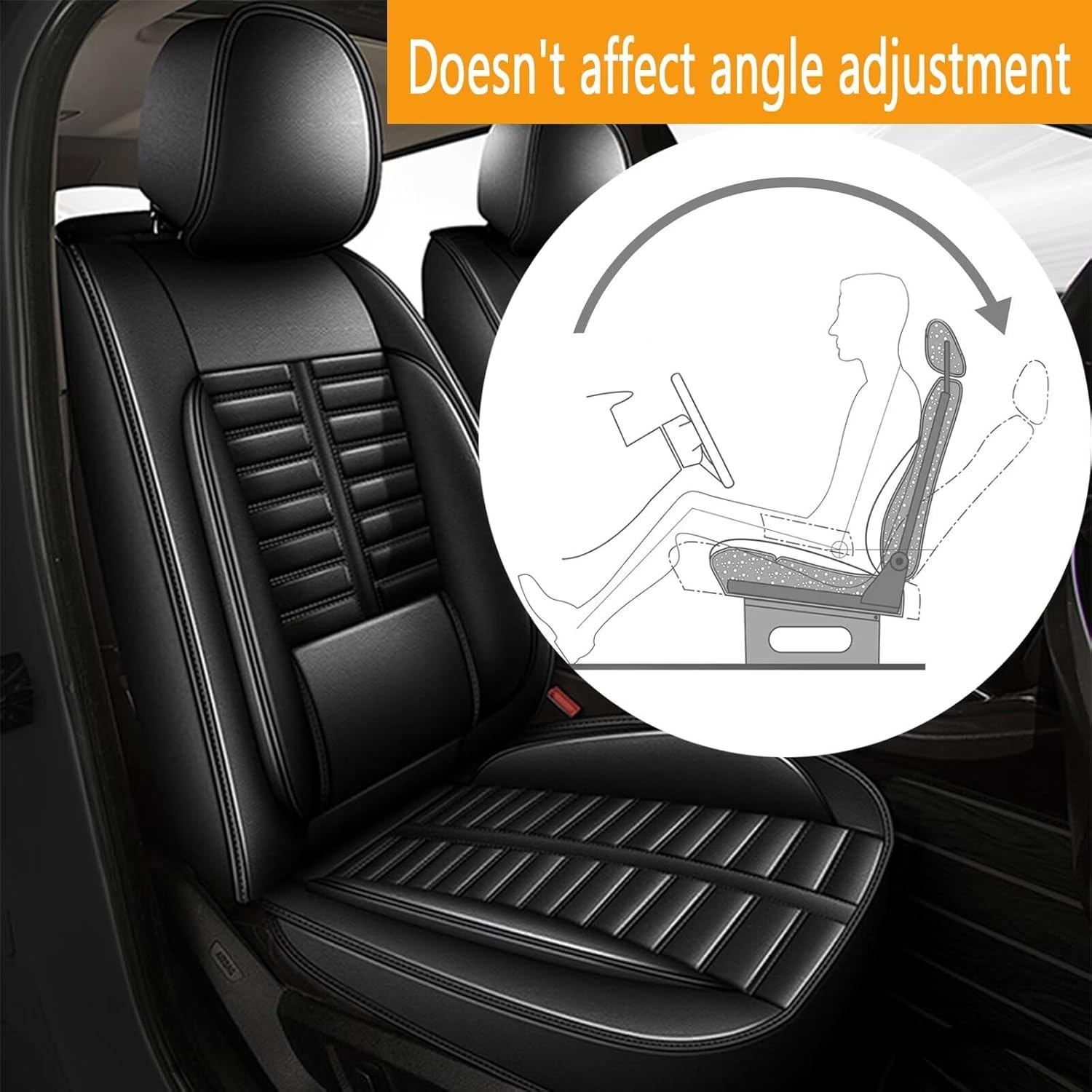 Fundas de asiento delantero de automóvil para Nissan Sentra 2008-2023, funda de asiento impermeable de piel sintética con compatible con bolsa de
