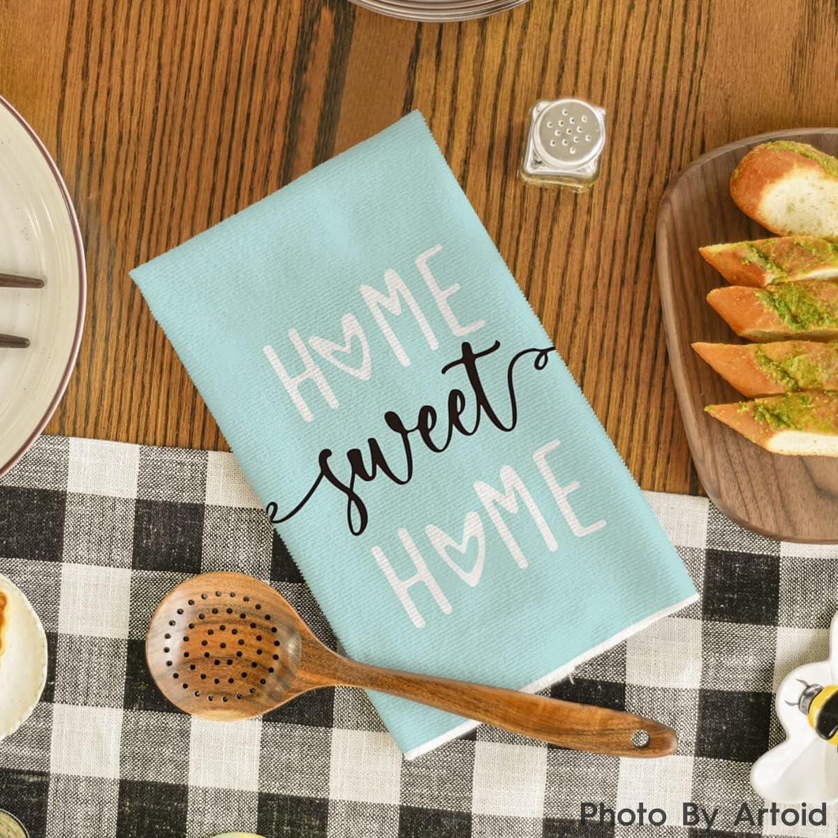 Artoid Mode Blue Home Sweet Home – Juego de 2 toallas de cocina bohemias, 18 x 26 pulgadas, decoración de primavera
