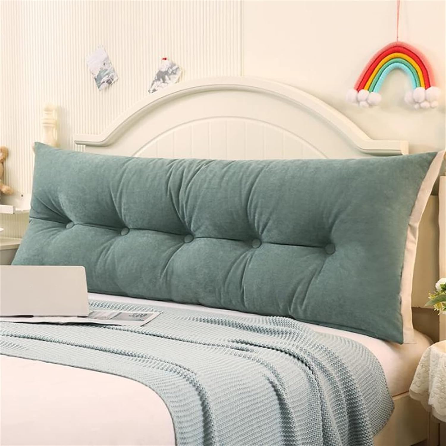 Almohadas rectangulares de cuña para cabecero, almohada de lectura, respaldo grande, para cabecero, cojín de apoyo tamaño King para dormitorio, sofá