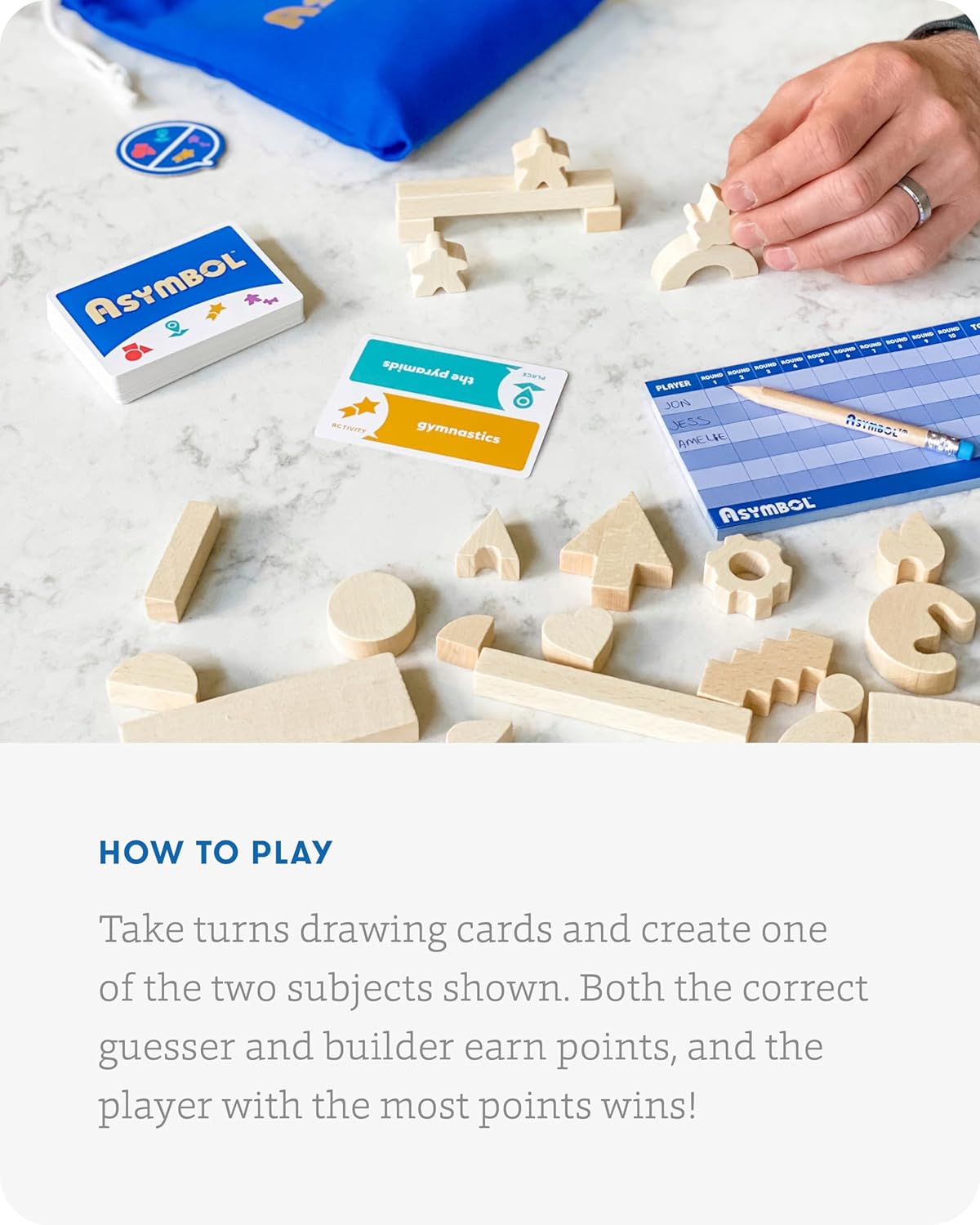 SimplyFun Asymbol – Un juego de comunicación donde los jugadores desafían su creatividad e imaginación – 3 a 6 jugadores – Un juego para niños a