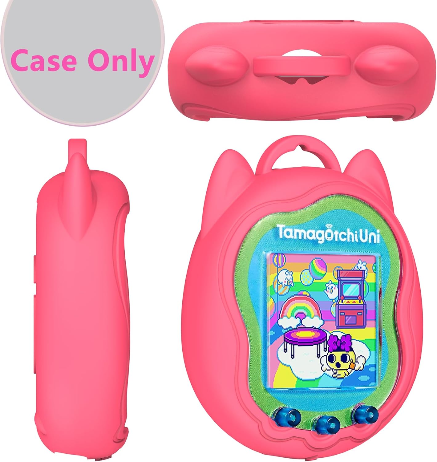 XEGIMOR Tamagotchi Uni Interactive Virtual Pet, protector de pantalla para Tamagotchi Uni Pet Band Accesorios (cubierta de silicona) (rosa)