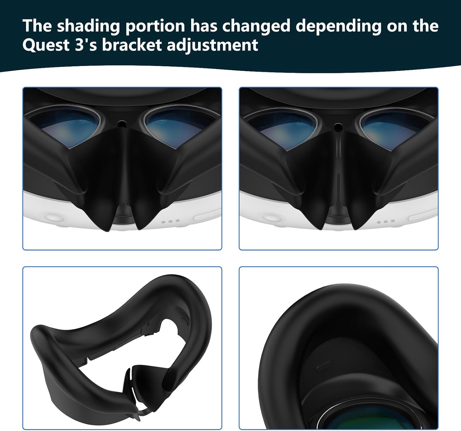 Silicone VR Face Cover for Quest 3 Original Headset, Face Pad Face Cushion Compatible with Meta Oculus Quest 3 Face Cover Skin Accessories