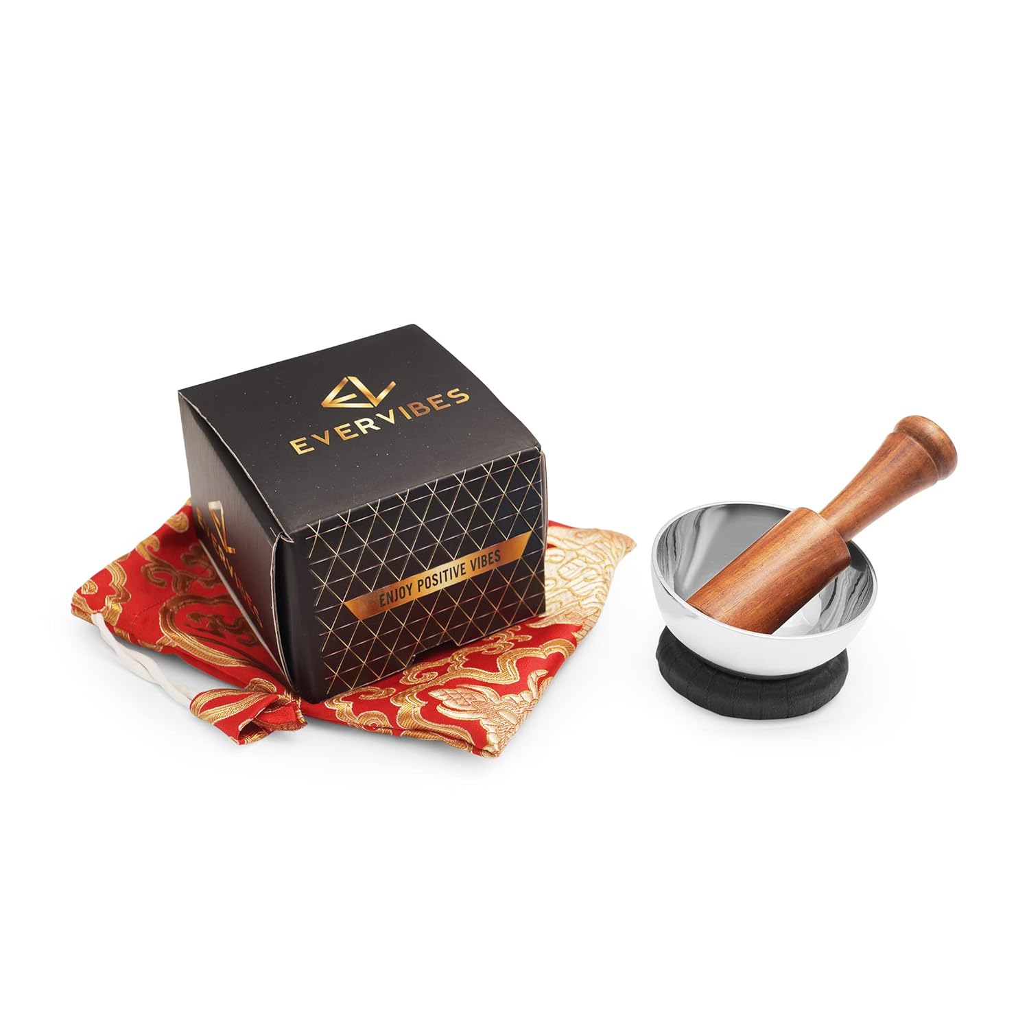 Singing Bowls SetMeditation Sound Bowl for Energy Healing, Mindfulness, Yoga, Chakra Balancing- Unique Handcrafted Tibetan Humming Bowl with Mallet,