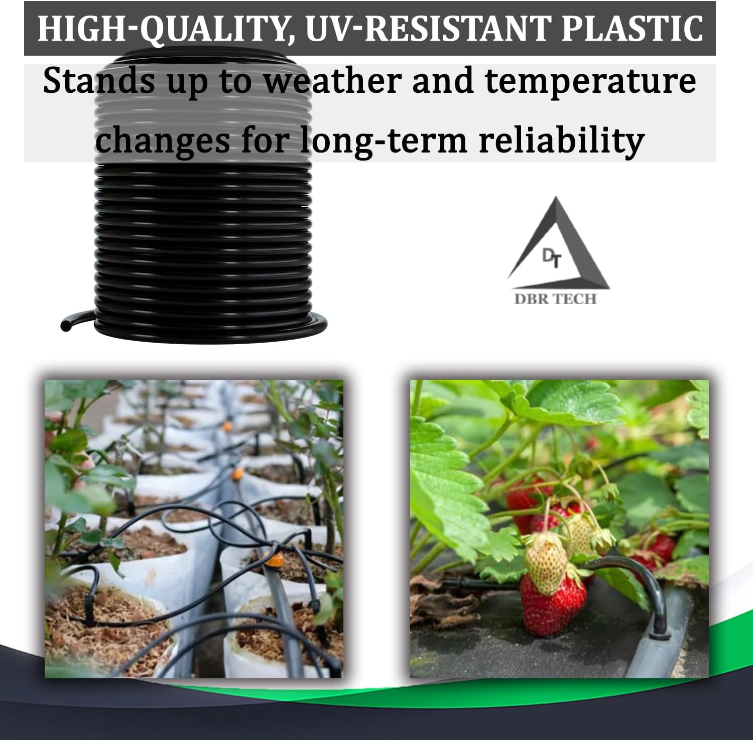 Tubo de riego por goteo de 14, 100 pies, manguera flexible de riego por goteo de plástico PVC para jardinería, nebulización, hidroponía y proyectos