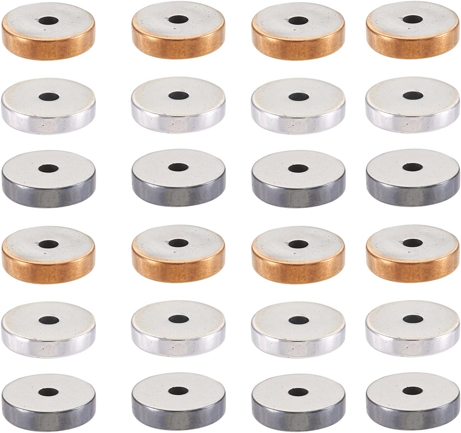 Pandahall – 570 cuentas electrochapadas Heishi disco, no magnéticas, 0.315 x 0.079in, planas, redondas, sintéticas, hematitas, para hacer joyas