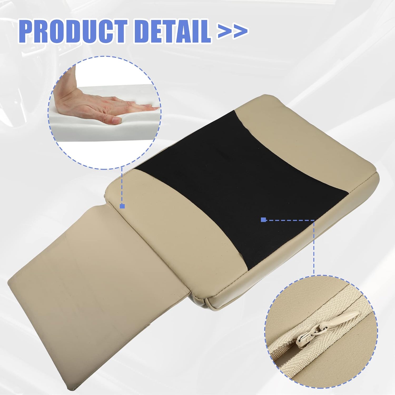 X AUTOHAUX Funda de cojín para reposabrazos de automóvil, almohadilla para consola central, impermeable, de piel sintética, protector de cojín