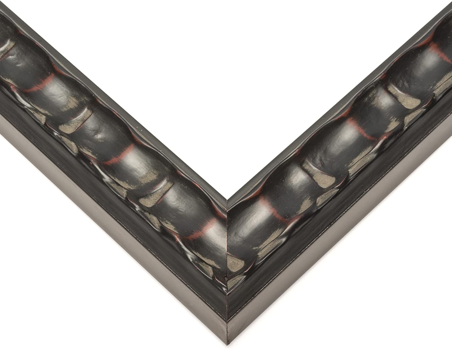 Marco de fotos Gotham de madera maciza color carbón negro de 16 x 27 pulgadas de ancho de 1.5 pulgadas  Profundidad del marco interior de 0.5