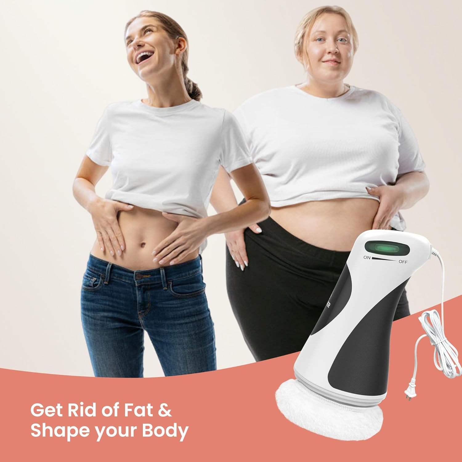 COMFIER Removedor de masajeador de celulitis, máquina de moldear el cuerpo con 5 cabezales de masaje y 6 almohadillas lavables, máquina de