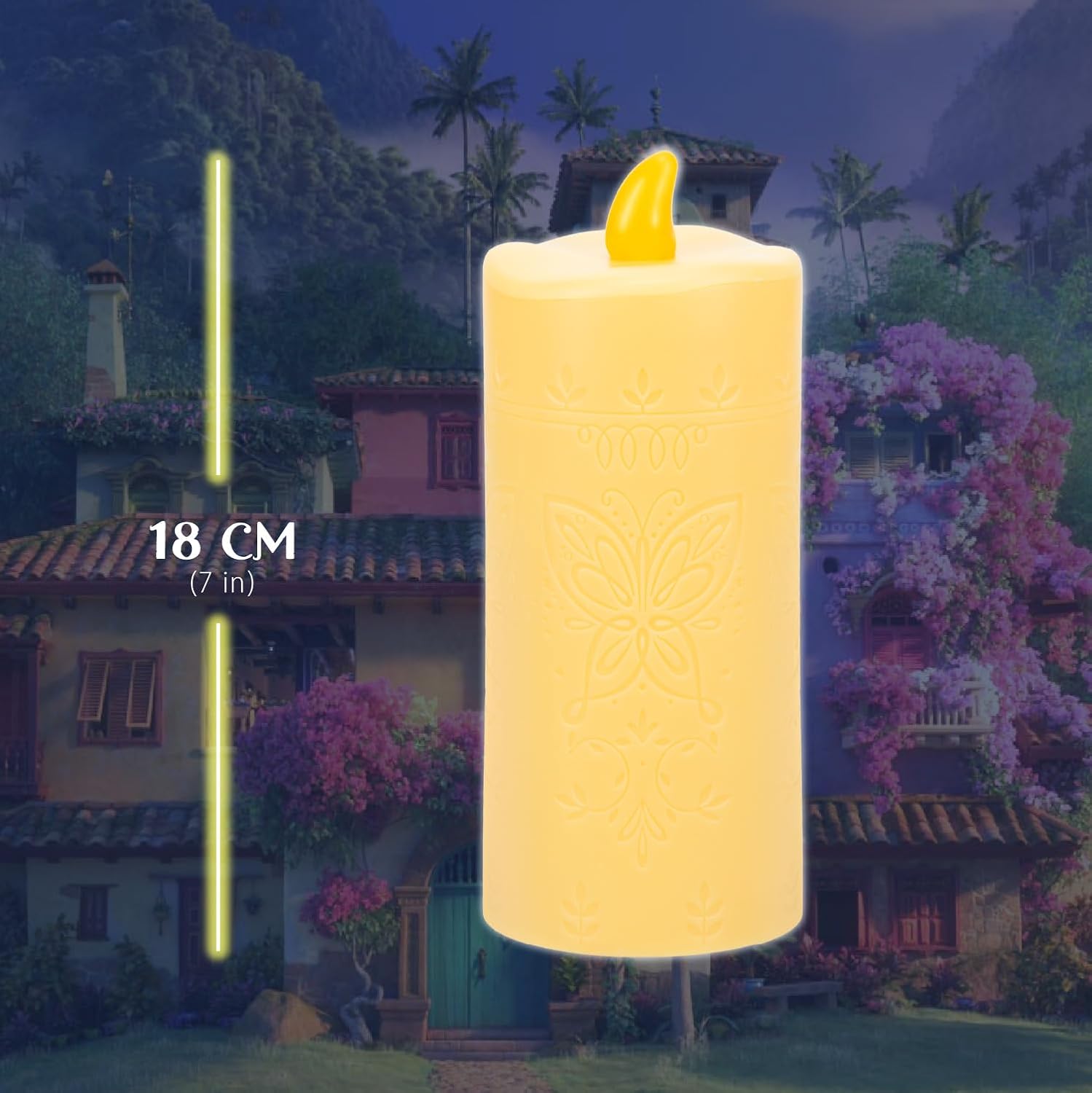 Paladone Disney Encanto – Luz de vela con control remoto de mariposa, decoración mágica de luz que cambia de color, alimentada por 5 pilas AAA