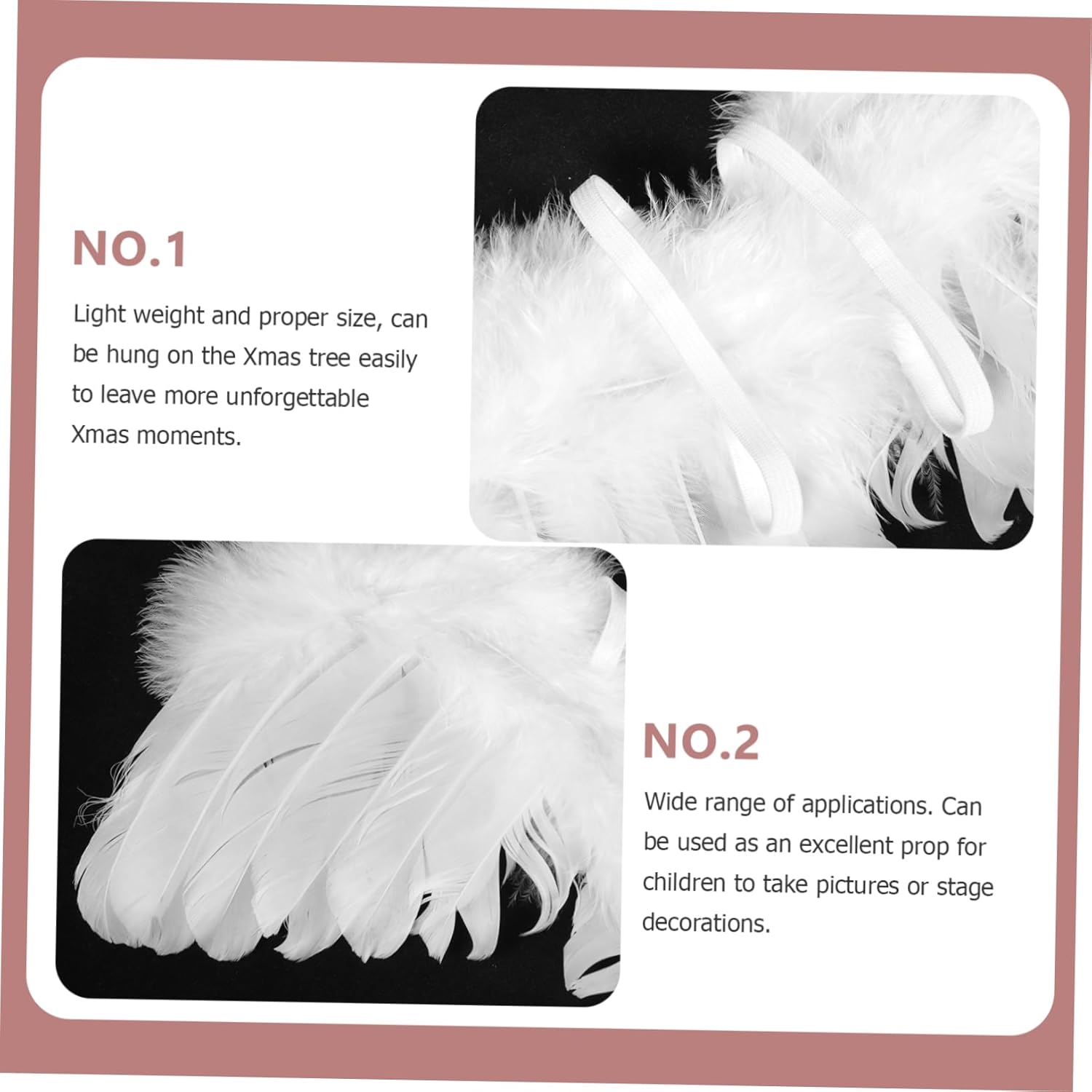 Abaodam 5 Sets Angel Wings Hair Band Princess Wings Kids White Wing White Plume Wings Fairy White Wings Kids Scrunchies Cosplay Costume Wing