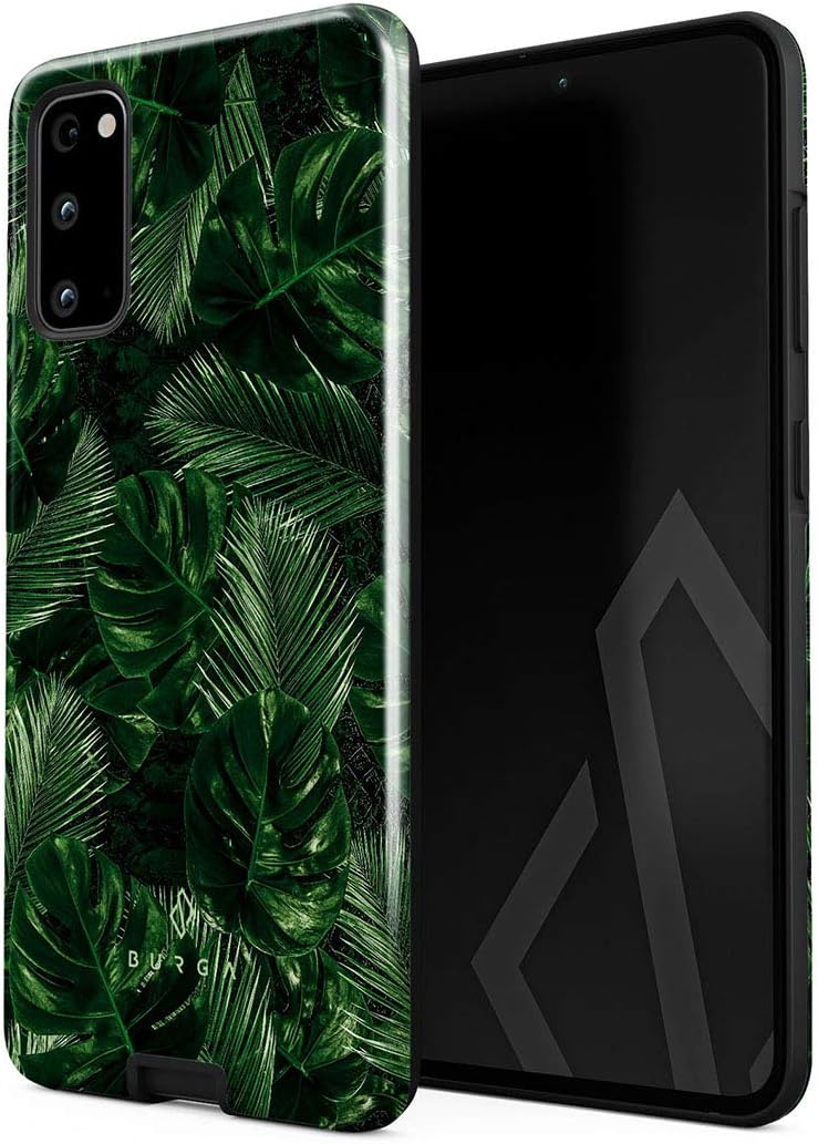 BURGA Funda para teléfono compatible con Samsung Galaxy S20 FE  Carcasa rígida híbrida de 2 capas + funda protectora de silicona  Hojas de hojas de