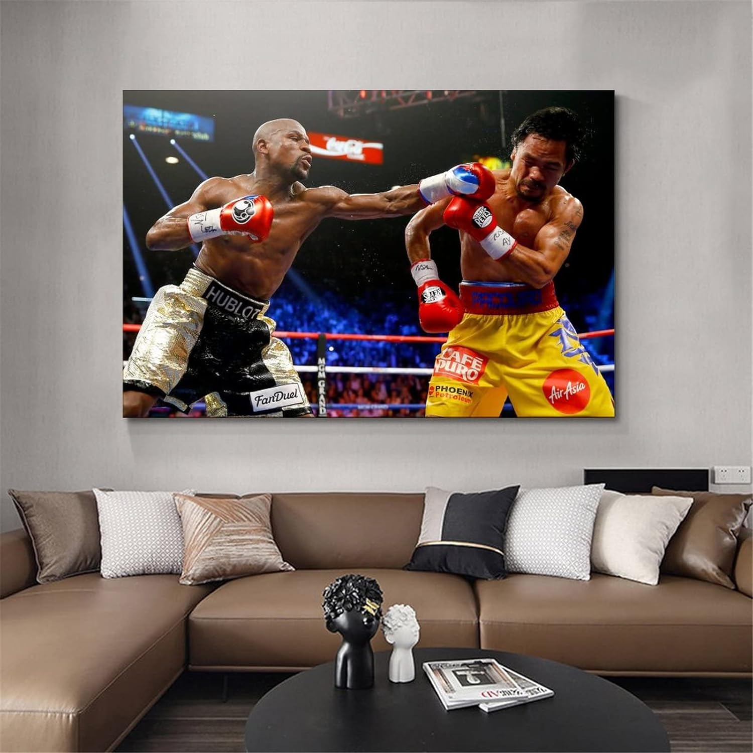 HYYNN Floyd Mayweather Jr. y Manny Pacquiao Fighting For The Title – Póster artístico de pared y arte de pared, póster moderno para decoración de