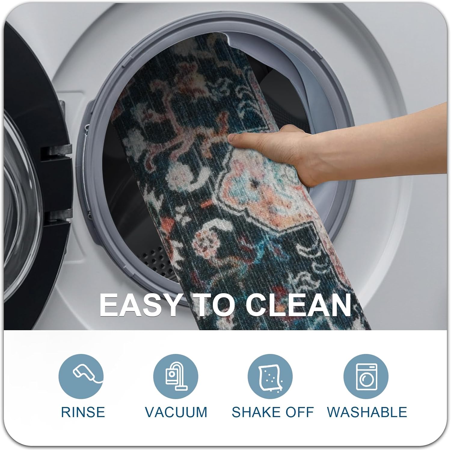 Collive Tapete retro para puerta de interior, antideslizante, lavable, tamaño grande, absorbe rápidamente, tapete de bienvenida de pelo bajo,