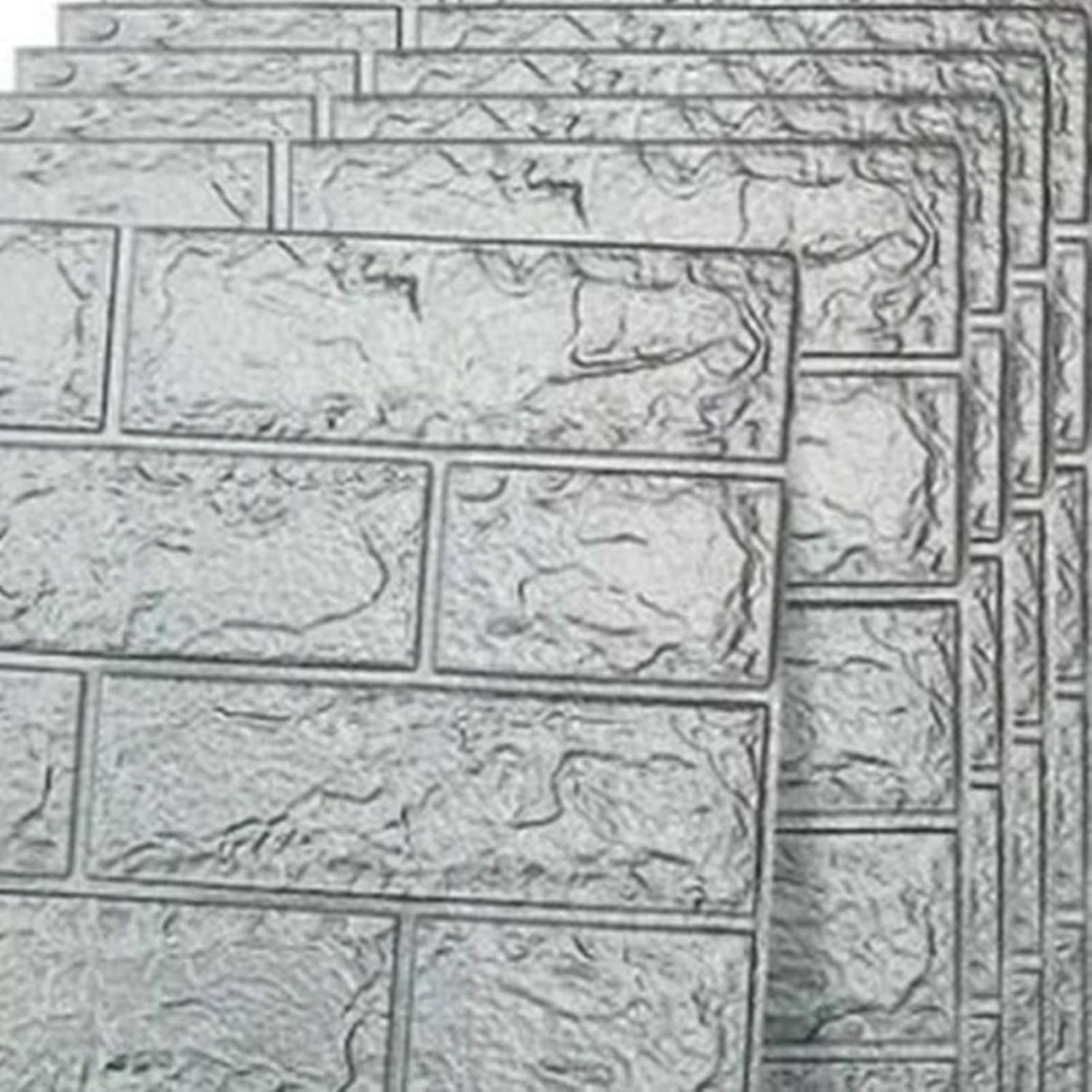12 piezas de papel tapiz de ladrillo 3D, papel tapiz de ladrillo 3D para despegar y pegar, color negro y gris, autoadhesivo, impermeable, paneles de