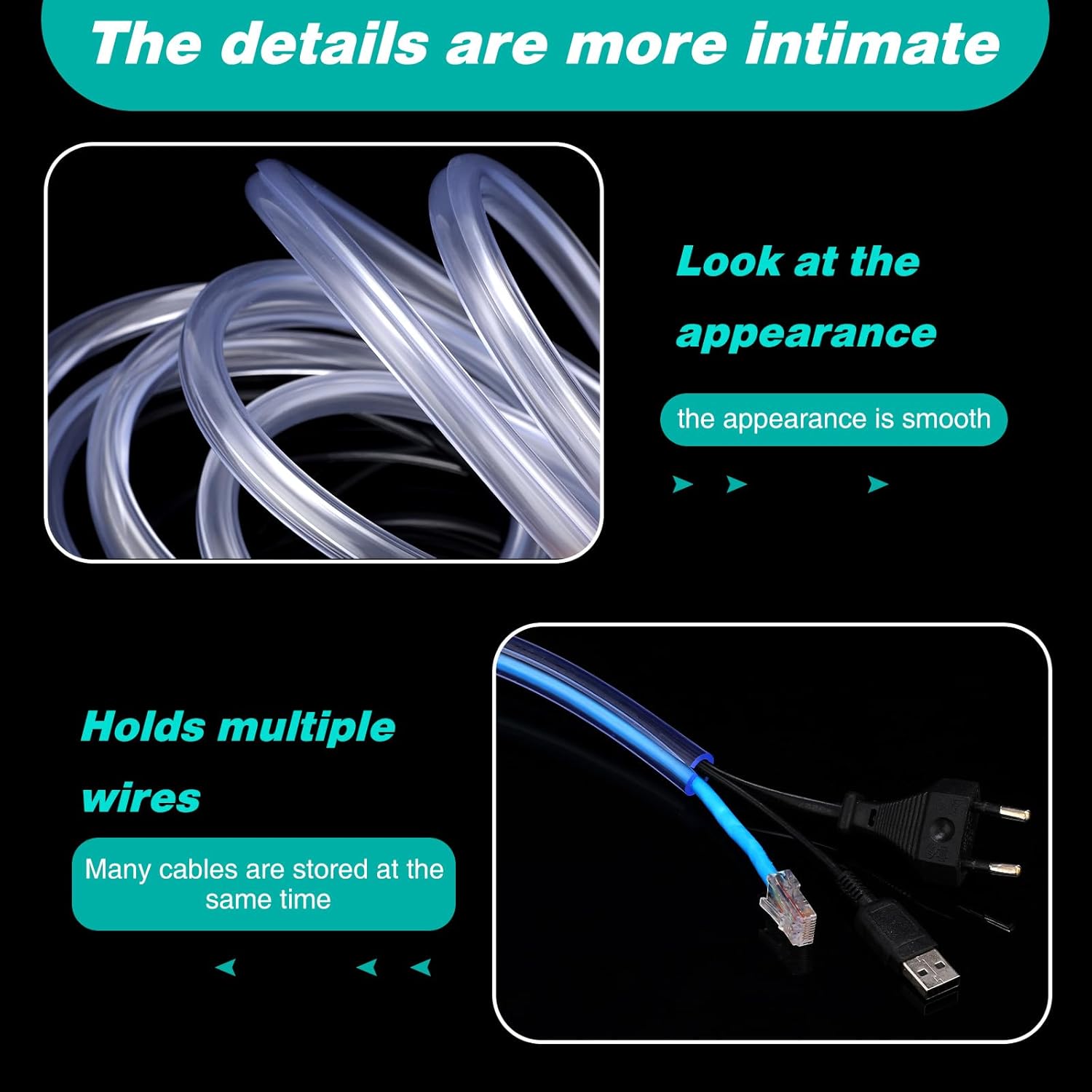 Protectores de cable flexible de PVC para evitar que los gatos masticen los cables, protector de cable eléctrico transparente, fundas de cable de