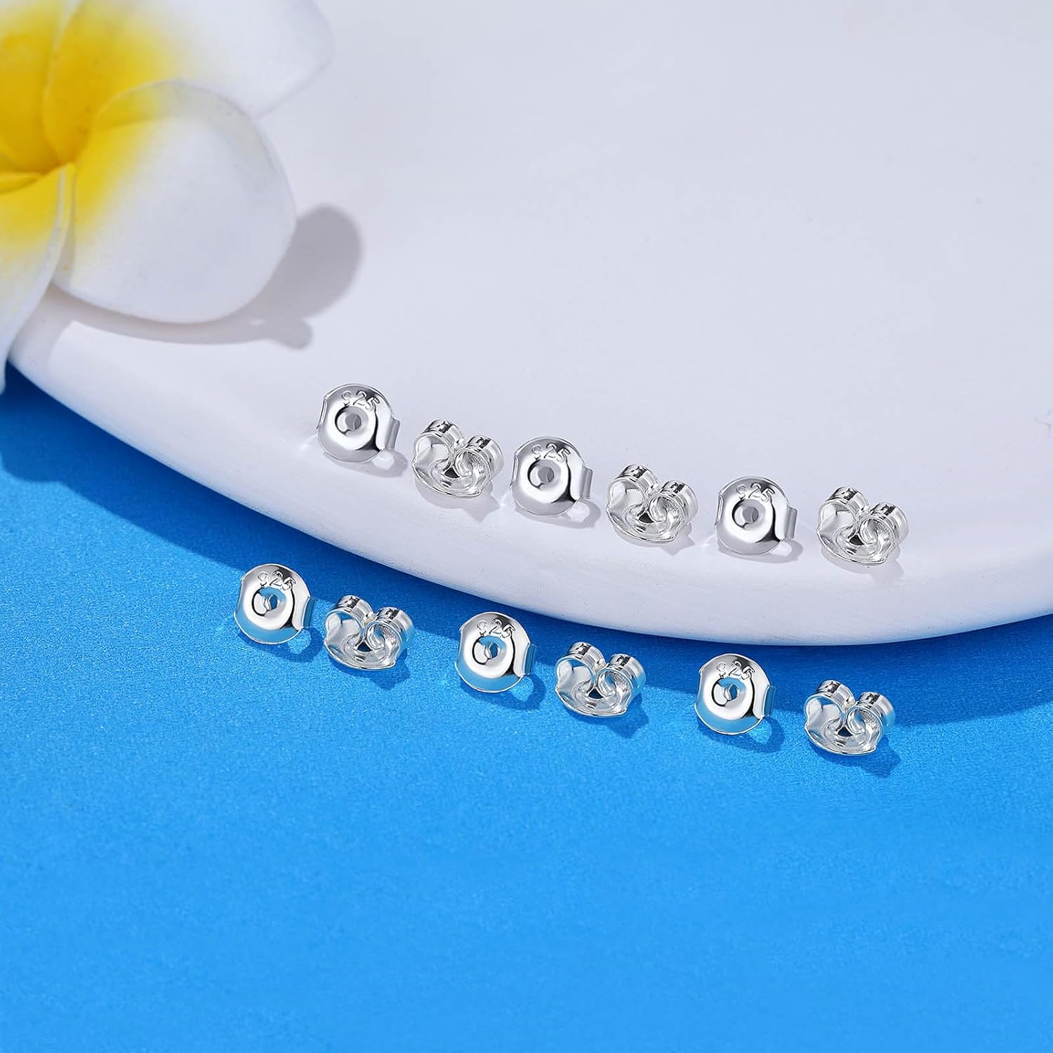 24 piezas de aretes de plata de ley 925 de repuesto para aretes, hipoalergénicos, cierre seguro de oreja, para aretes de plata