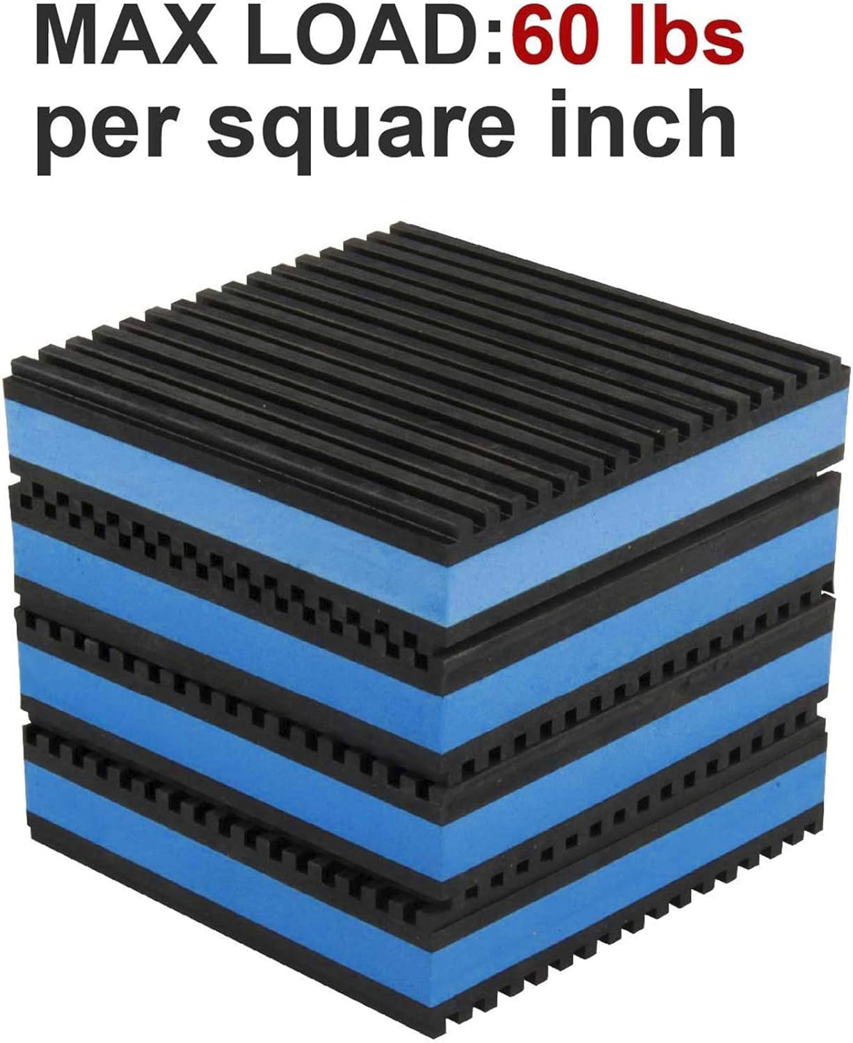LBG Products Almohadillas de aislamiento de goma antivibración, 4 x 4 x 78 pulgadas, almohadilla de EVA azul resistente para aire acondicionado,