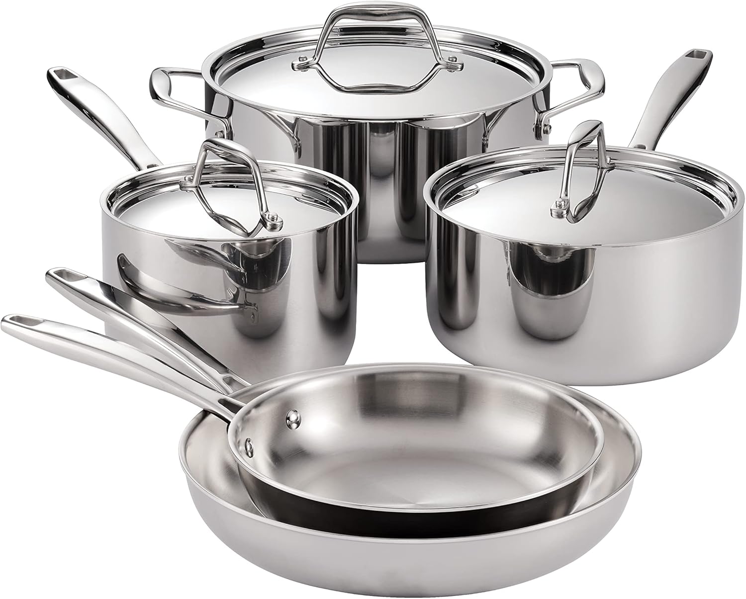 Tramontina Juego de utensilios de cocina de 8 piezas de acero inoxidable, 80116247DS y sartenes profesionales (8 pulgadas)