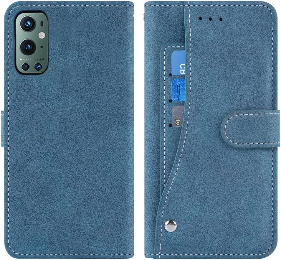 Asuwish Funda compatible con OnePlus 9 Pro One Plus 9Pro 5G y protector de pantalla de vidrio templado, funda con tapa para tarjetero, funda para