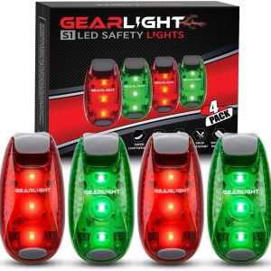 GearLight Luces LED de seguridad S1 (paquete de 4) para barco, kayak, bicicleta, collar de perro, cochecito, corredores y correr nocturno, con clip, GearLight Luces LED de seguridad S1 (paquete de 4) para barco, kayak, bicicleta, collar de perro, cochecito, corredores y correr nocturno, con clip,