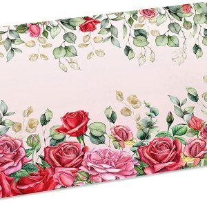 Alfombras de baño suaves con hojas de eucalipto y rosas rosas, antideslizantes, lavables, absorbentes, decoración del hogar, cocina, dormitorio, 24 Alfombras de baño suaves con hojas de eucalipto y rosas rosas, antideslizantes, lavables, absorbentes, decoración del hogar, cocina, dormitorio, 24