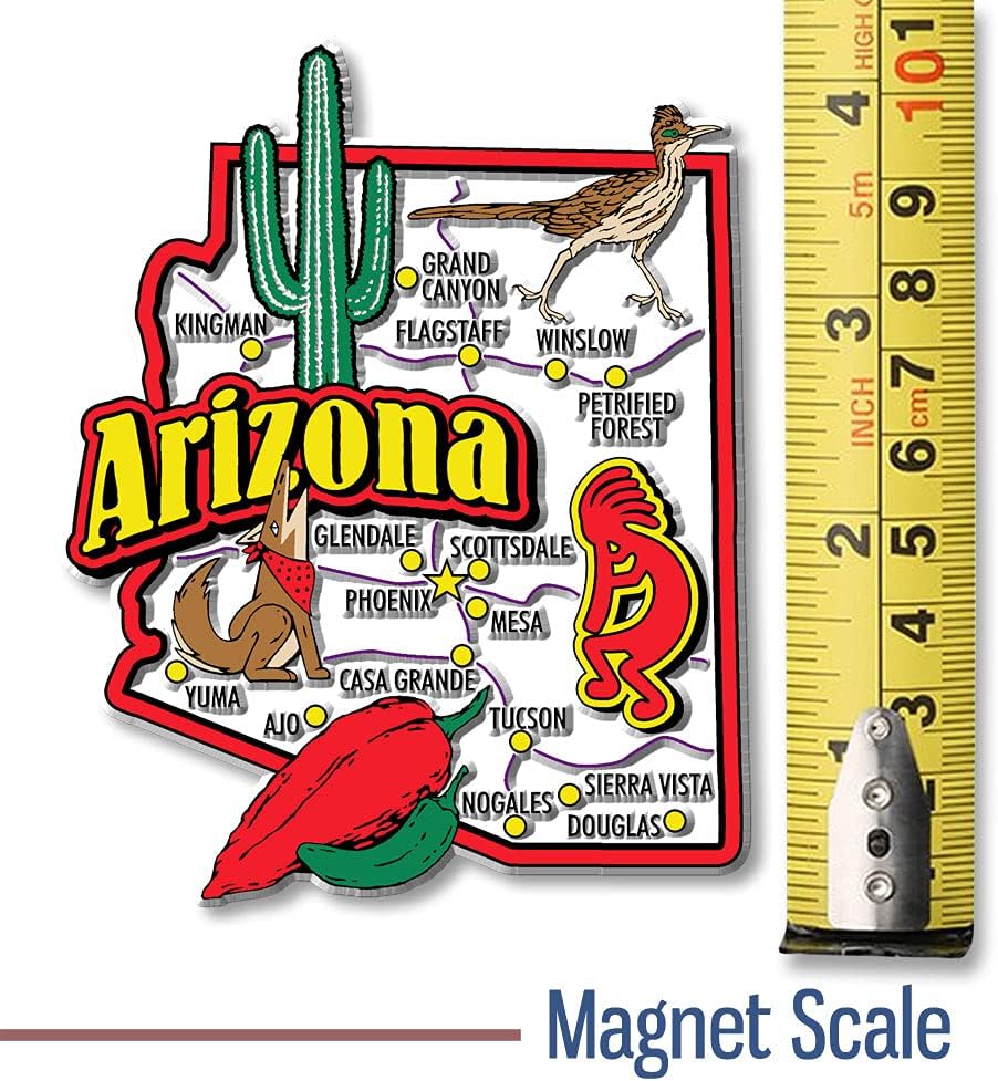 Juego de imanes de Arizona de seis piezas de Classic Magnets, incluye 6 diseños únicos, recuerdos coleccionables fabricados en los Estados Unidos