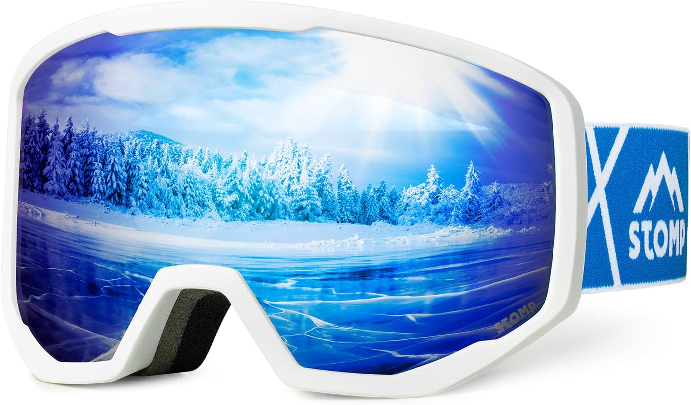 STOMP Gafas de esquí y snowboard 100% protección UV400, lentes reemplazablescorreas para hombres, mujeres y jóvenes