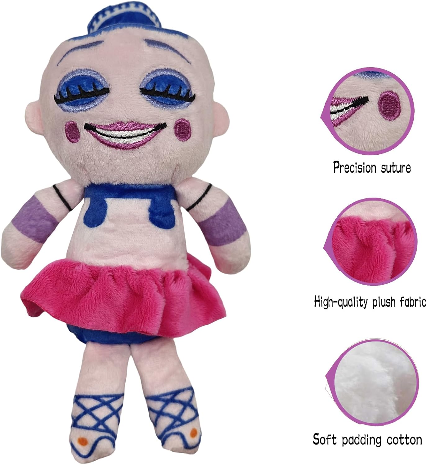 Ballora – Peluche de 8 pulgadas, 5 Nights Freddy’s Plush Toys, para niño y niña, regalo de Navidad, Halloween, cumpleaños