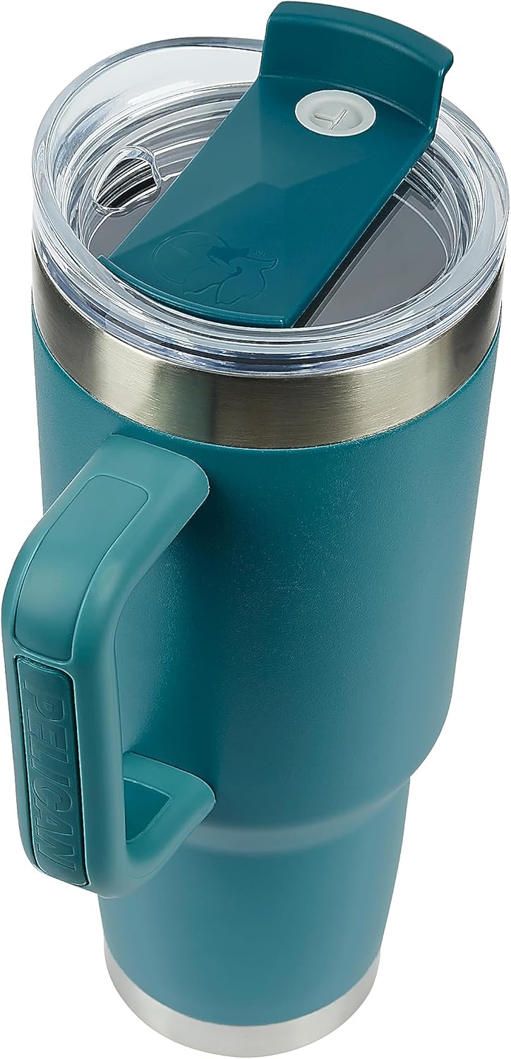 Pelican Hydration Pelican Porter – Vaso aislado al vacío de 40 onzas, acero inoxidable reciclado de doble pared de viaje con doble tapa, taza de