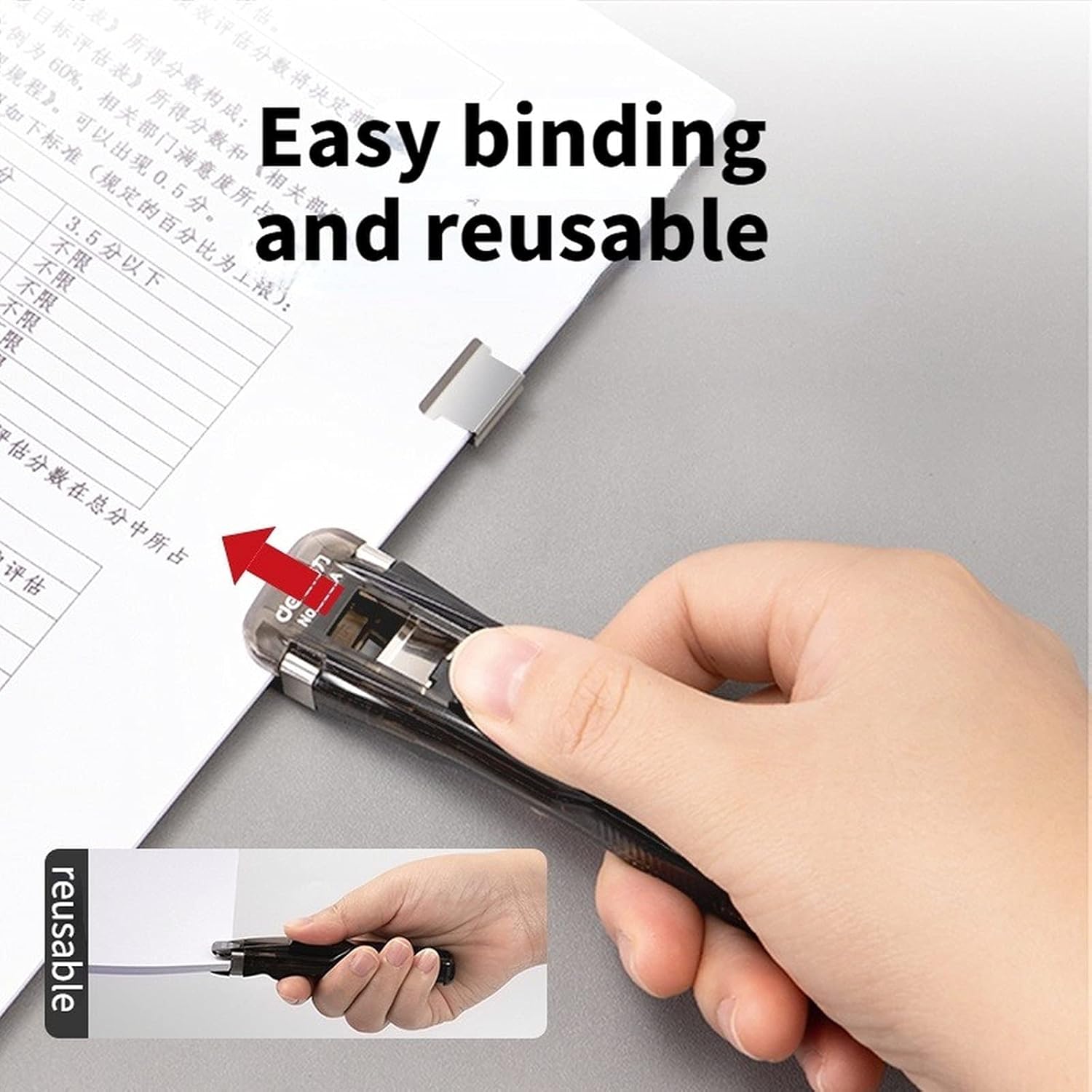 Grapadora con grapas mini juego para escritorio, extraíble con 108 grapas reutilizables, pequeña y bonita oficina, escuela, suministros