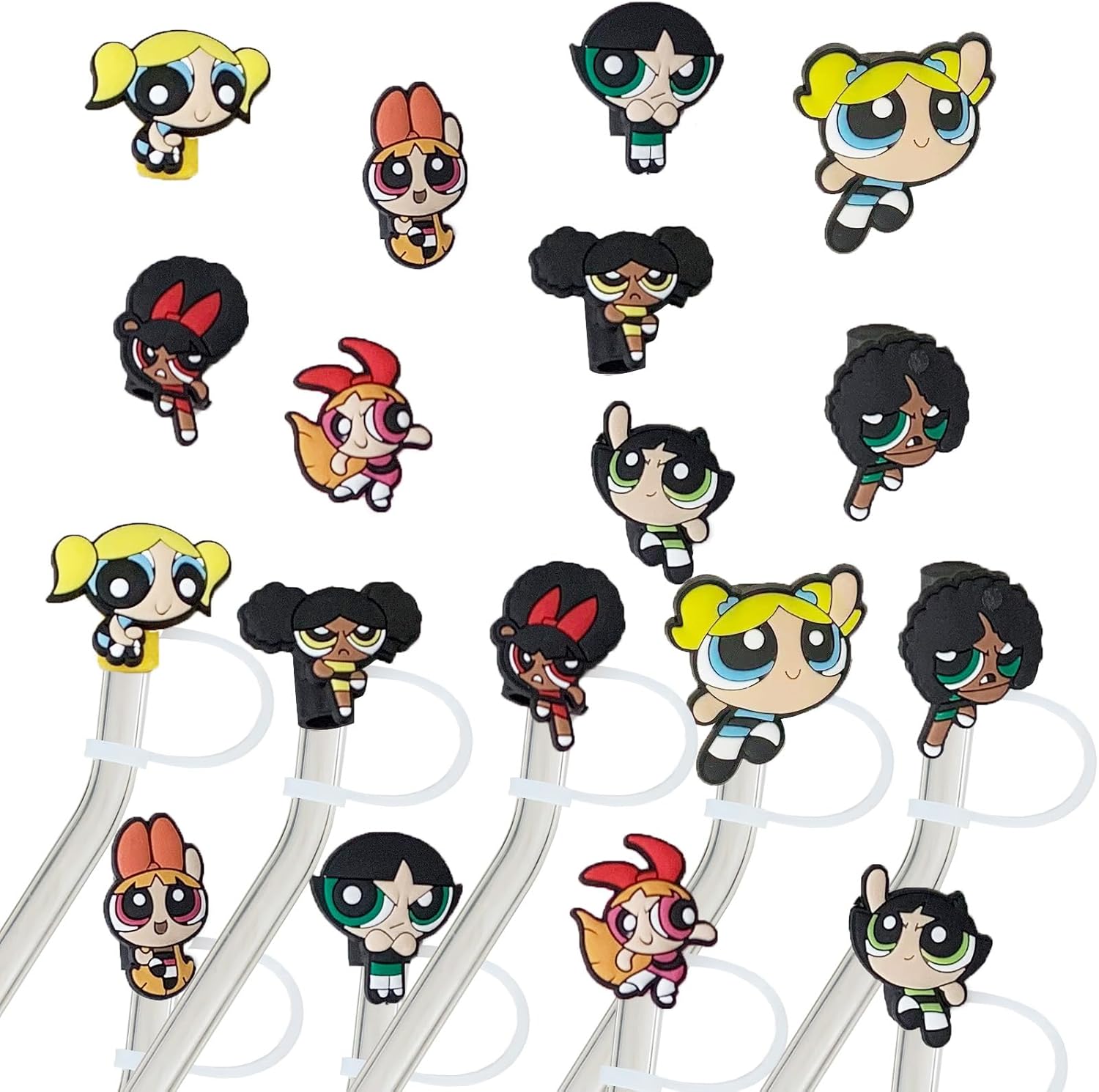 Tapa de paja para Stanley, divertida decoración de paja de dibujos animados para Stanley de 30 y 40 onzas, fundas de punta de popote para Stanley,