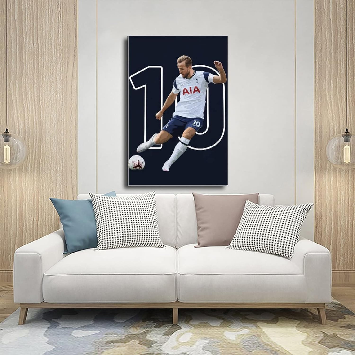 Póster de jugador de fútbol impreso para paredes, pósteres de fútbol, lienzo para decoración del hogar, estilo sin marco, 12 x 18 pulgadas (11.8 x