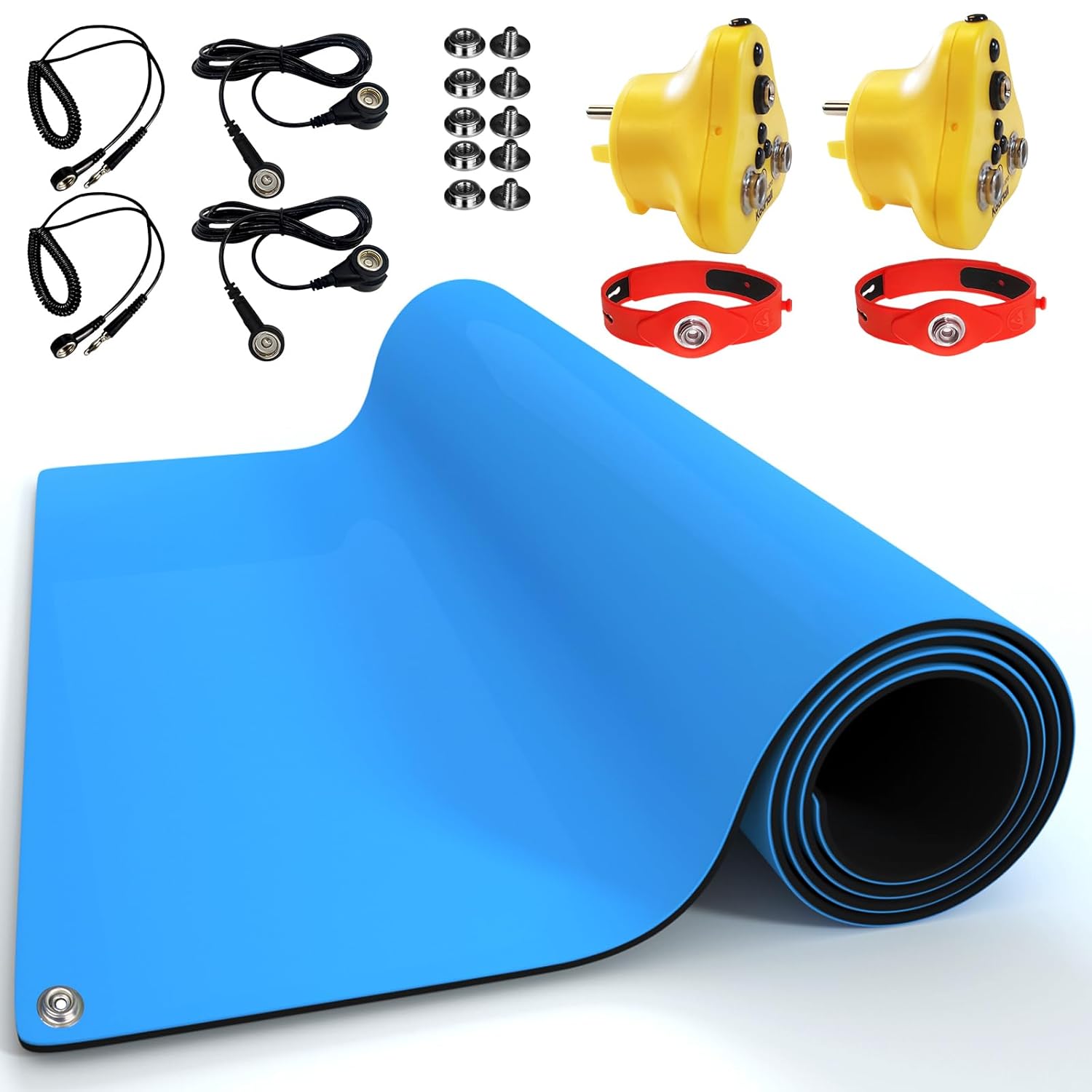 Koomall – Rollo de alfombrilla ESD de 2 x 10 pies, antiestática, para reparación de dispositivos electrónicos de PC, trabajo de ensamblaje de