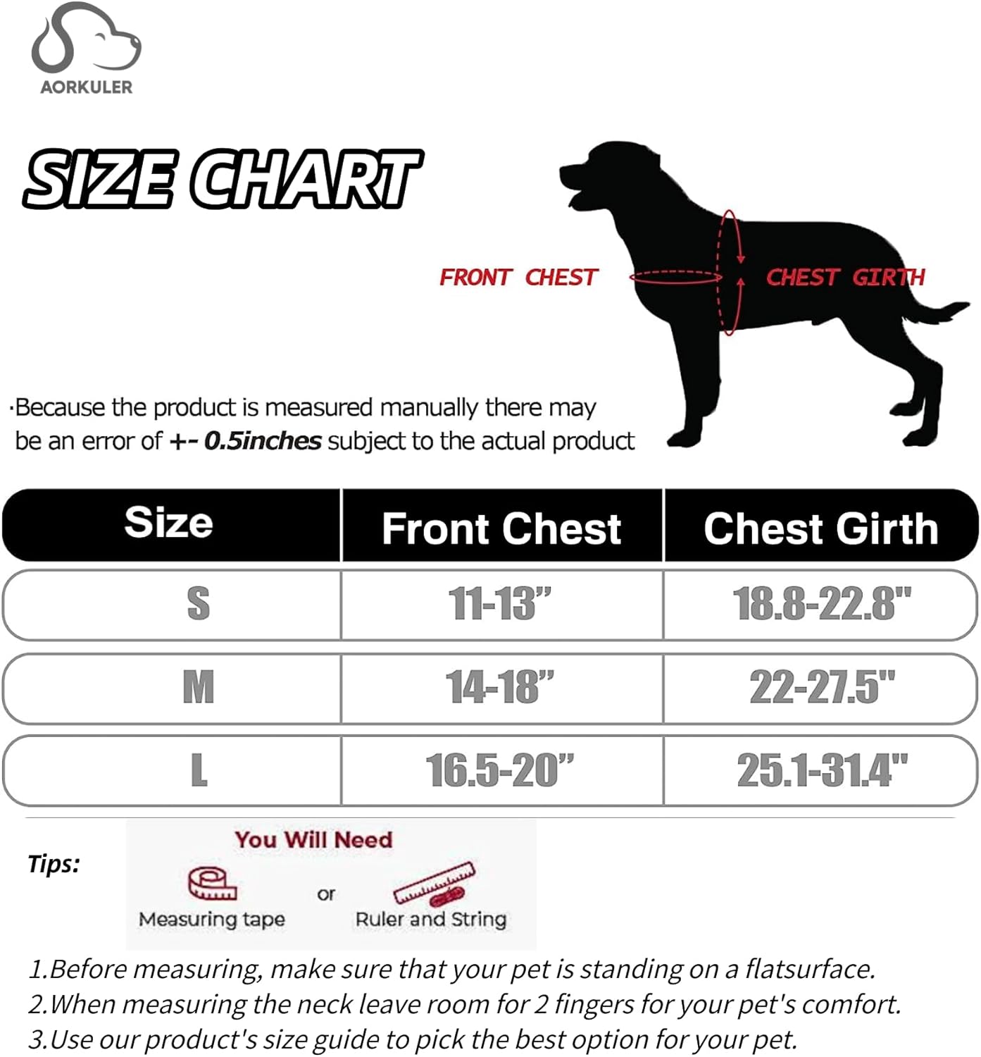 Arnés para perro sin tirones, fácil para entrenar y caminar, adecuado para rastreador GPS Aorkuler Dog
