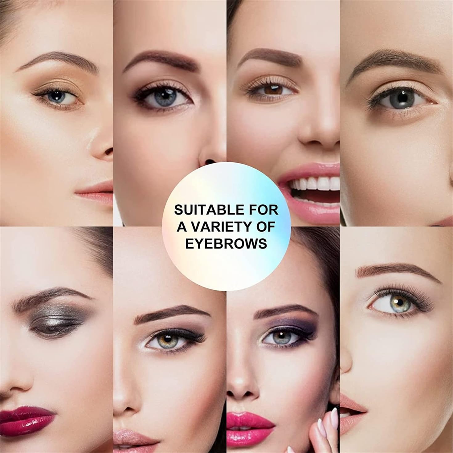 Kit de plantillas para cejas, kit de plantillas para cejas con cepillo para cejas, kit de moldeo de cejas de larga duración, resistente al agua y a