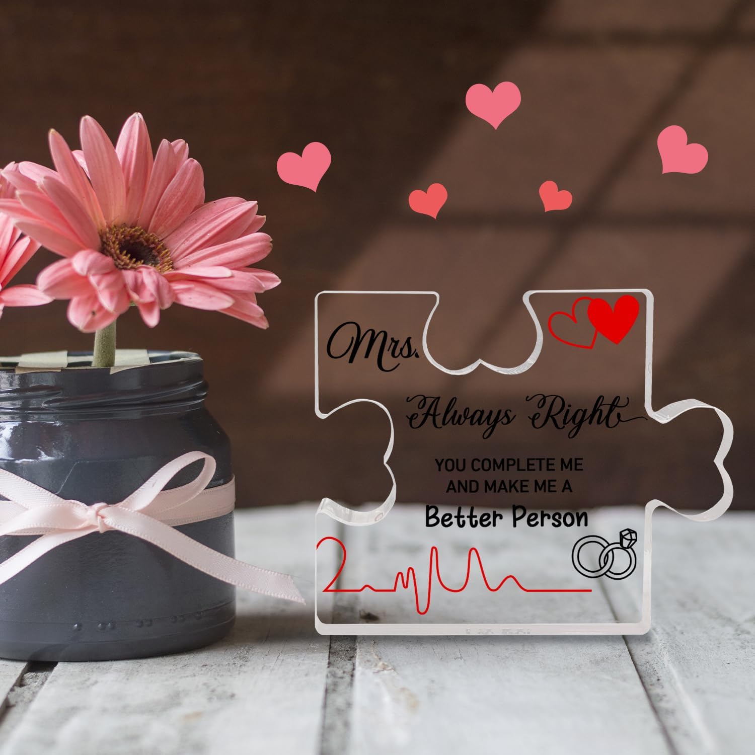 2 piezas de regalos para señor y señora, regalos de placa acrílica de aniversario, regalos de boda para pareja, él y ella, regalos de recuerdo de