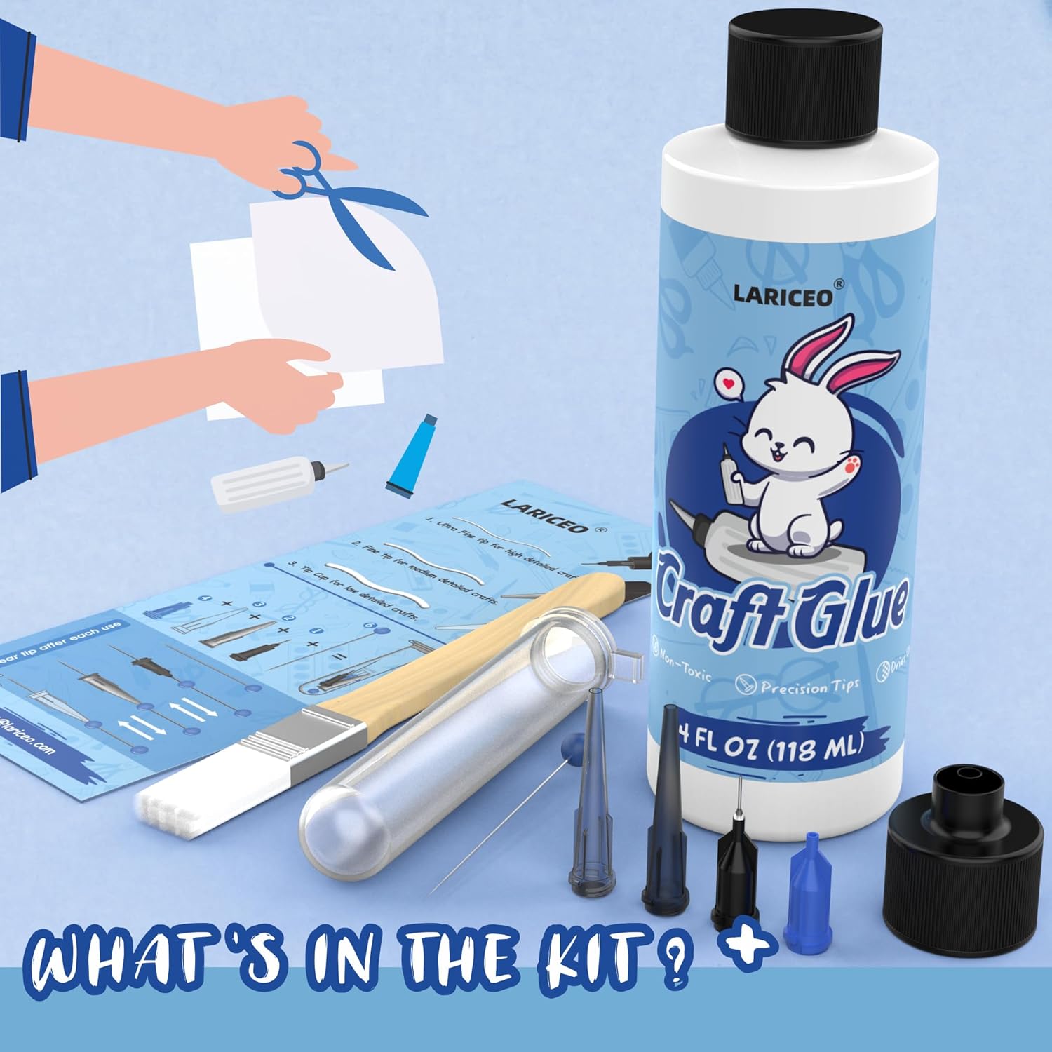 Pegamento para manualidades de 4 onzas y puntas de precisión, botellas de pegamento para manualidades con punta fina, pegamento para manualidades de