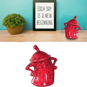 Recipientes de alimentos, resistentes a las caídas, tetera fácil de almacenar con actitud, multiusos con tapas para Navidad (rojo) Recipientes de alimentos, resistentes a las caídas, tetera fácil de almacenar con actitud, multiusos con tapas para Navidad (rojo)