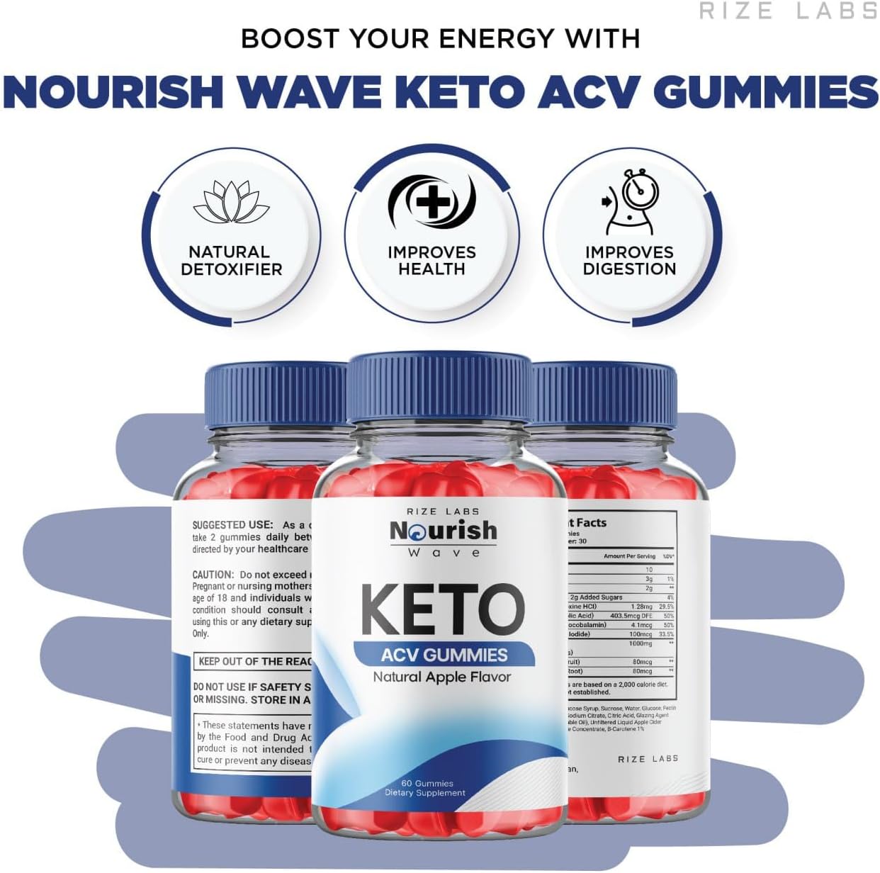Paquete de 2 gomitas Nourish Wave Keto ACV para pérdida de peso avanzada, oficiales, gomitas Nourish Wave Keto, opiniones de Nourish Wave Keto, ACV