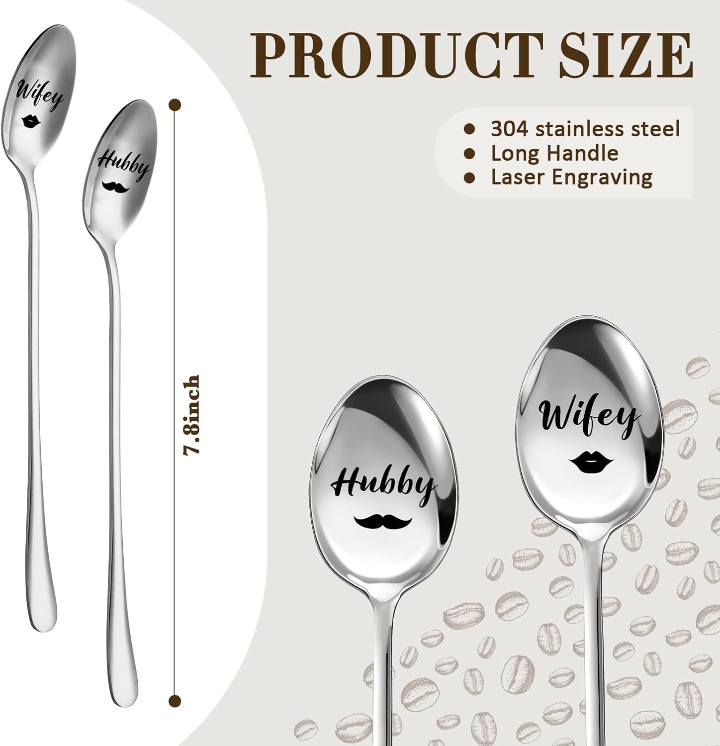 Hoolerry Juego de 2 tazas de café y cucharas para parejas, regalo de compromiso para parejas recién comprometidas, regalo de despedida de soltera,