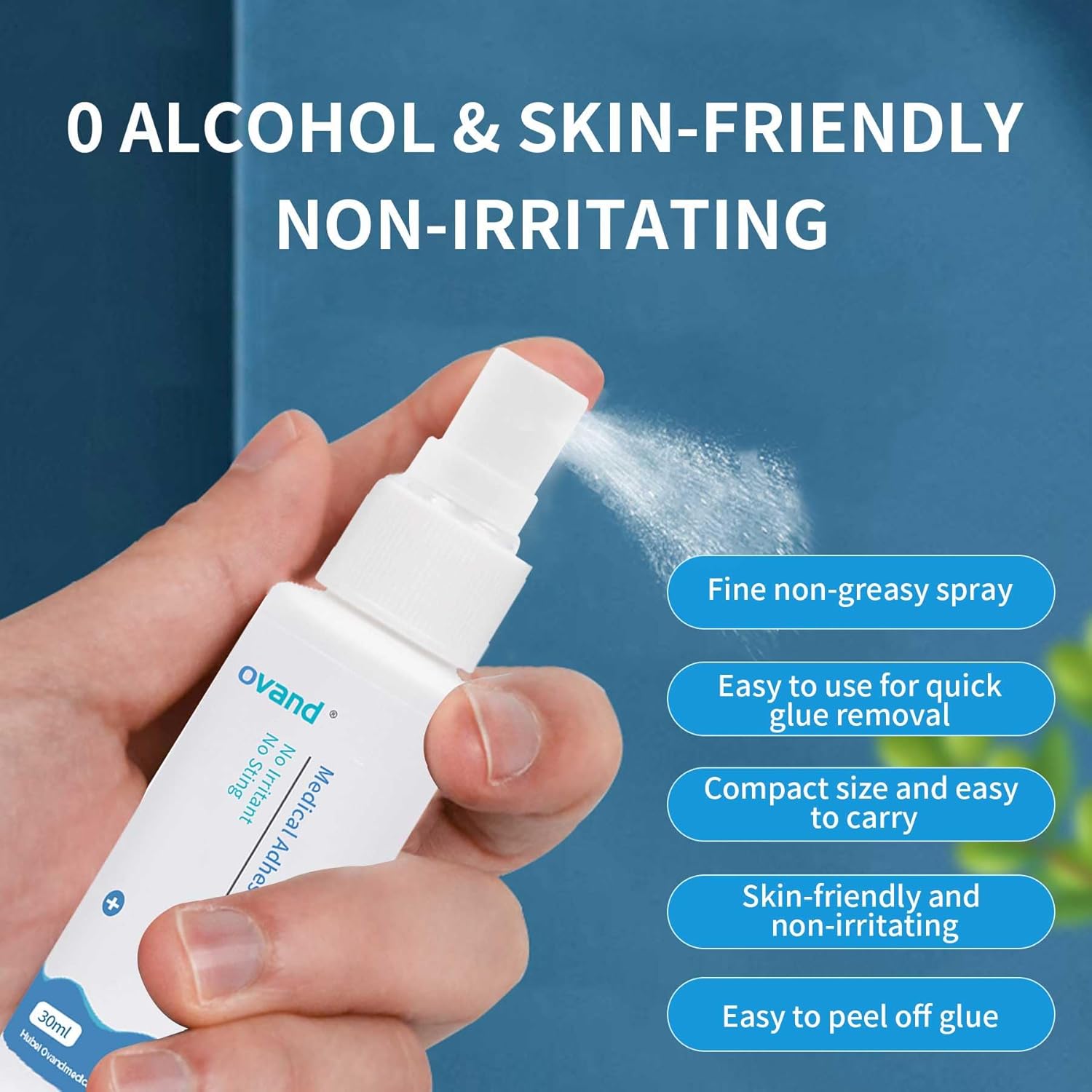 Spray removedor de adhesivo, removedor de adhesivo para piel, removedor de adhesivo médico, para cinta médica y aparatos adhesivos, sin picaduras, 1