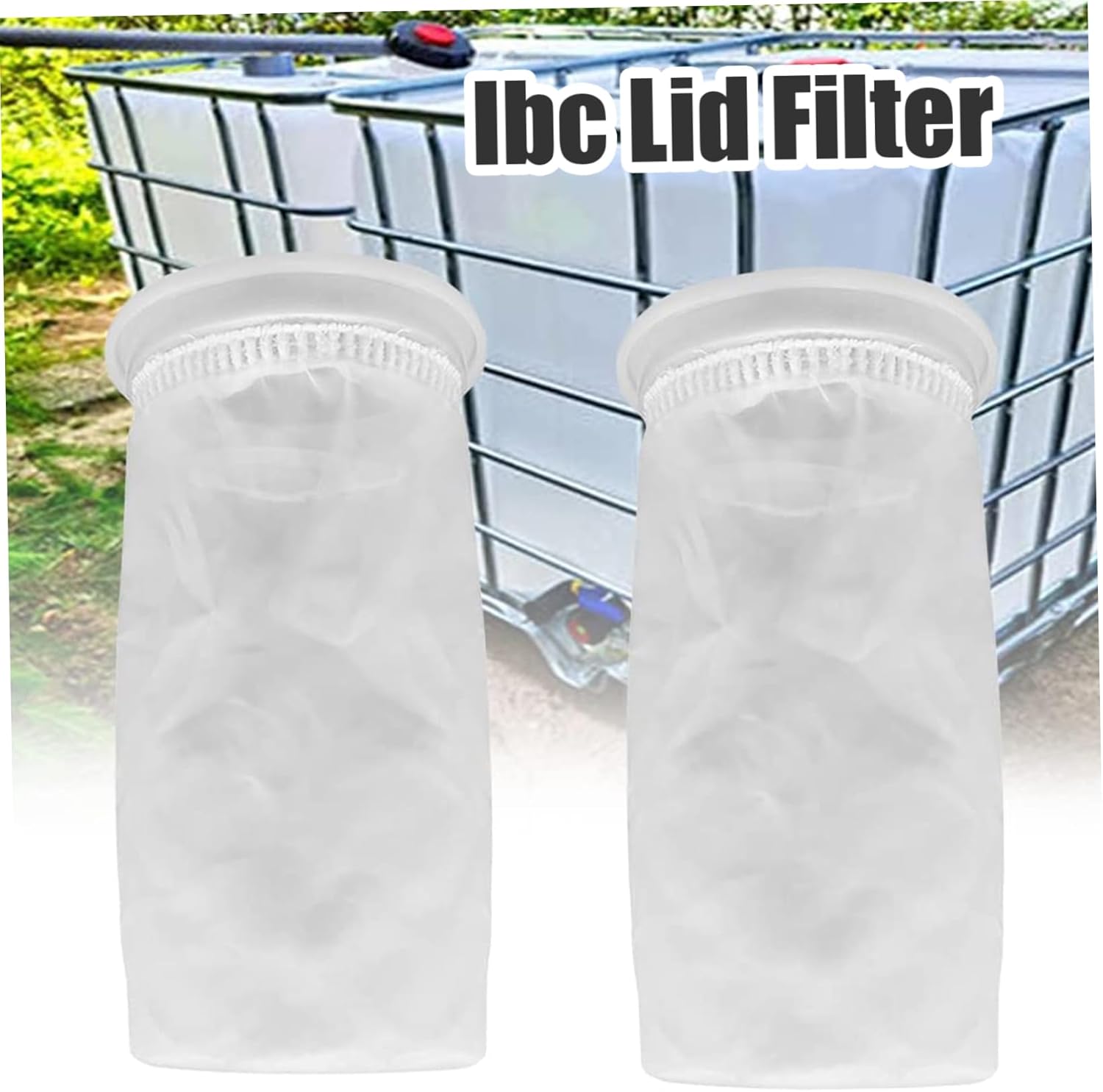 Filtro IBC Cubierta de filtro de nailon Ton Barrel Cover Tote Tank Tapa Breath Cover IBC Tanque de ajuste de malla para tanque de agua de lluvia, 3