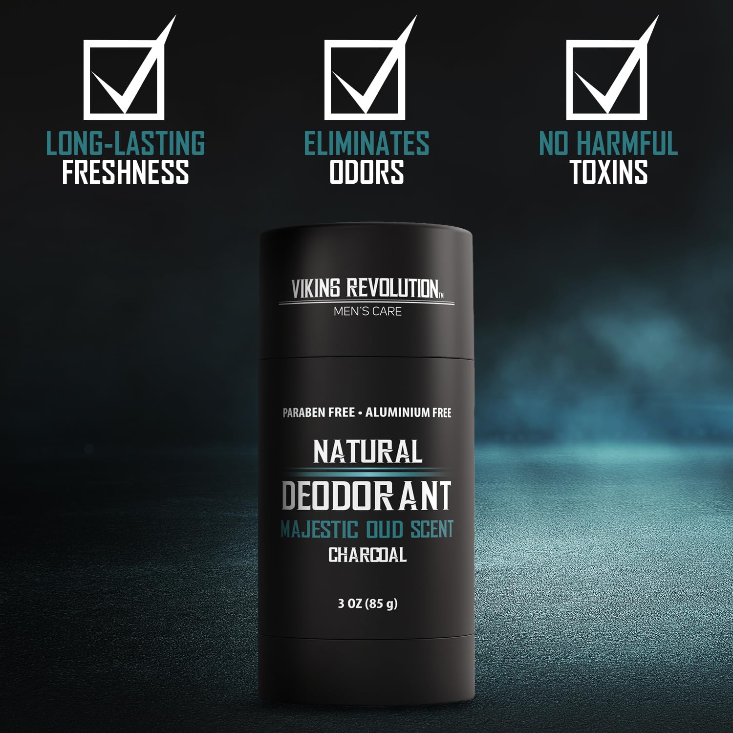 Viking Revolution Majestic Oud – Desodorante para hombres, desodorante natural para hombres, desodorante de carbón para hombres con manteca de