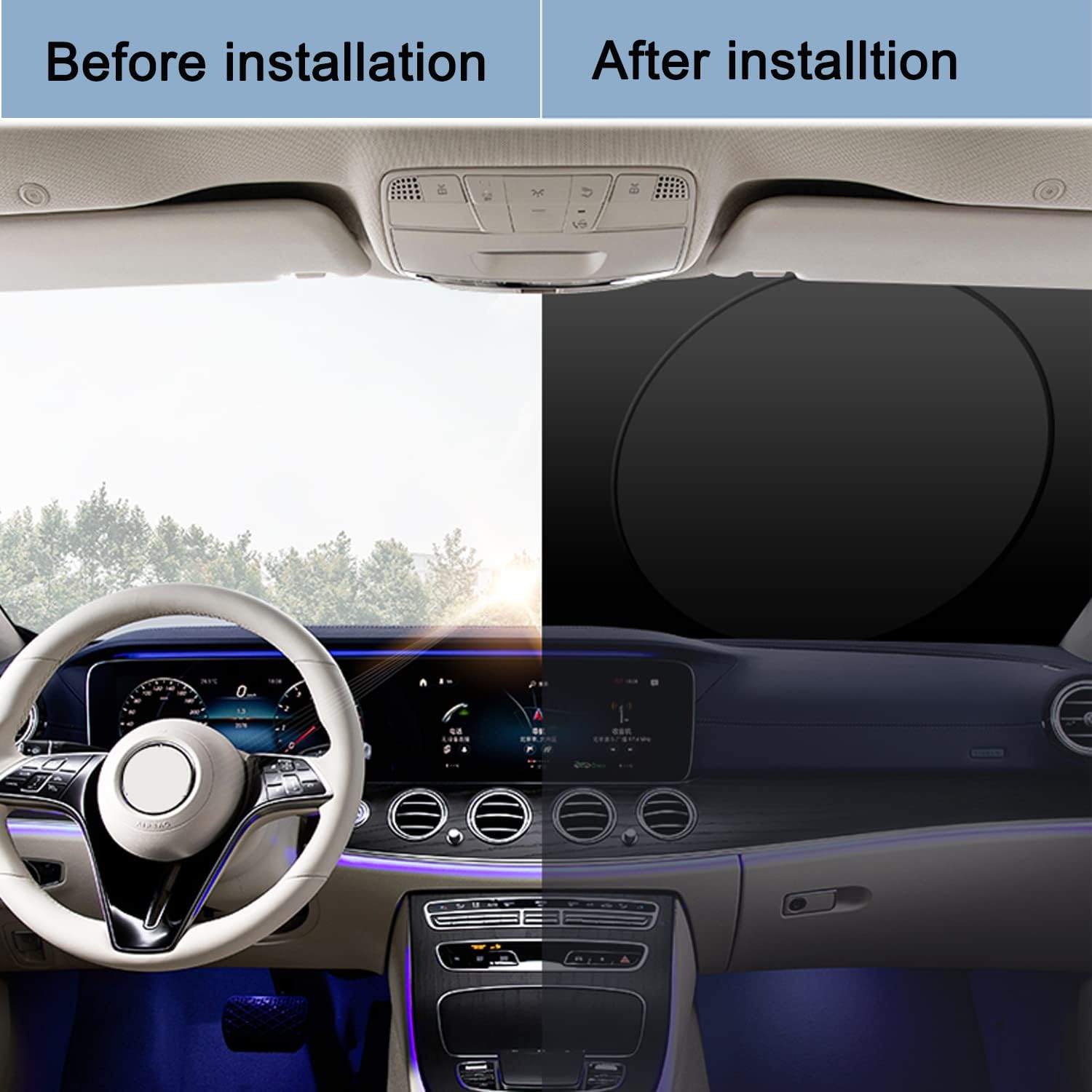 XHRING Parasol para parabrisas para Mazda CX50 CX-50 2023 2024 CX-9 CX9 2016-2024, accesorios para ventana delantera de automóvil, parasol para
