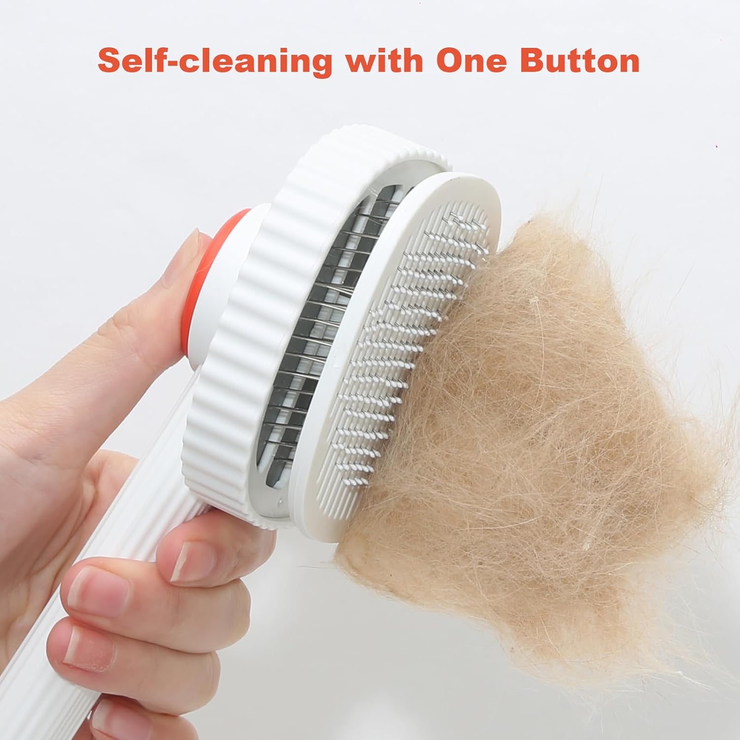 Cepillo para gatos, cepillo de aseo para gatos, cepillo de pelo de gato, cepillo de limpieza autolimpiante para cabello largo y corto, quita las