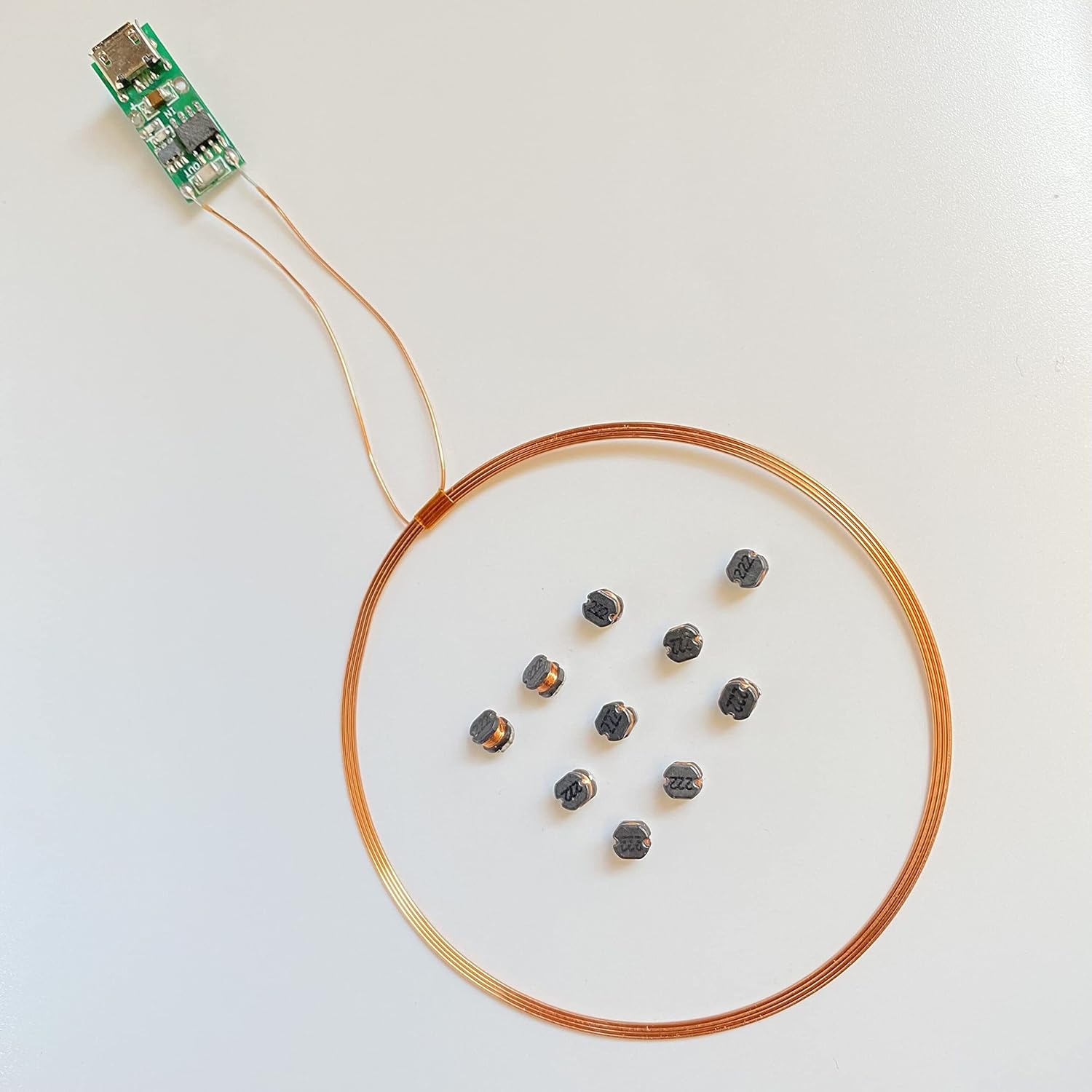 Taidacent Micro USB 1.969 in LED inalámbricos remotos y bobina inductiva inductiva lámpara de carga inalámbrica cargador inalámbrico kit de carga