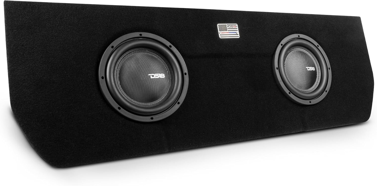 DS18 ENS-TUNDRA210LDA Carcasa Toyota Tundra con 2 subwoofers de 10 pulgadas, 1200 W, RMS 2400 W Max y 1 amplificador monobloque, caja sellada