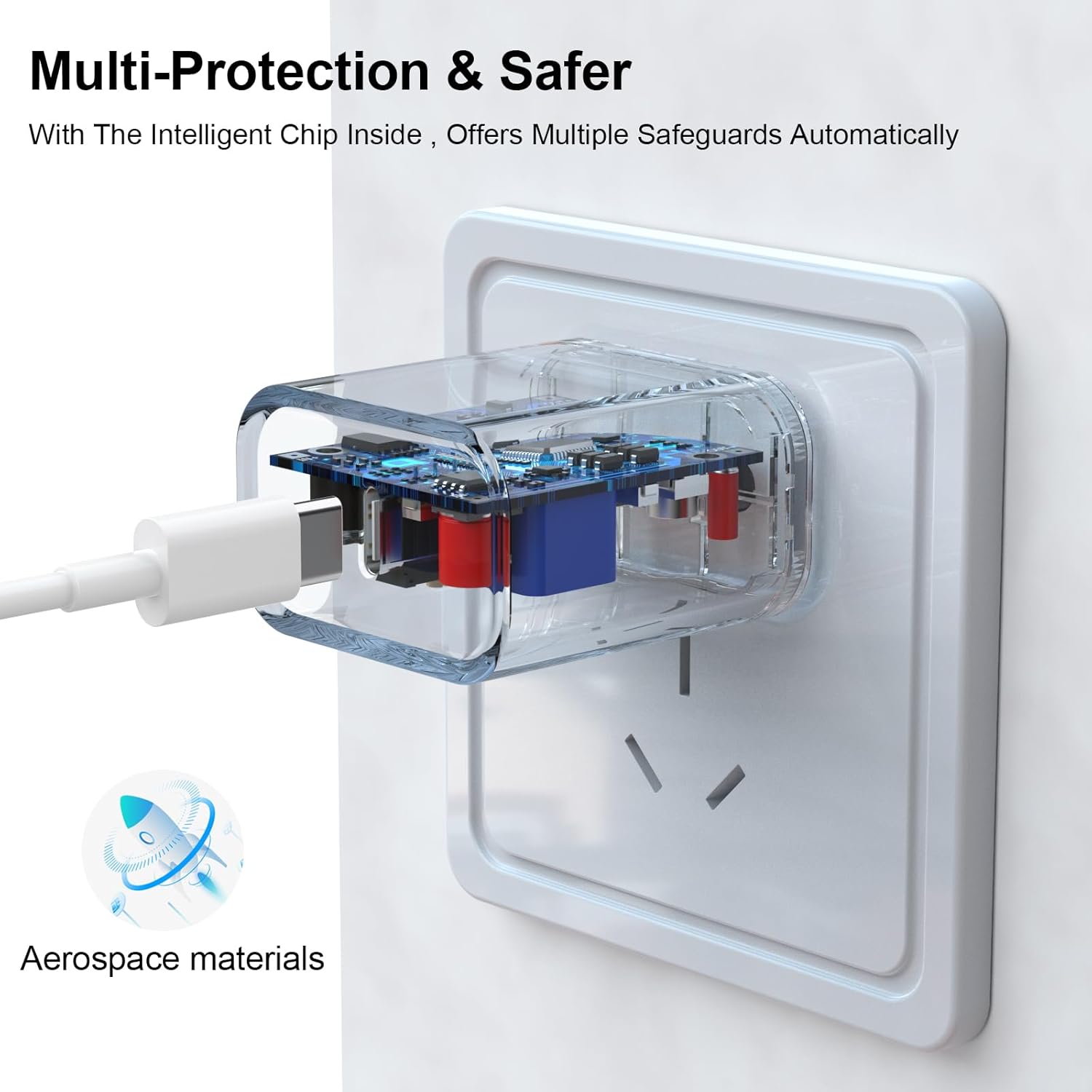 Paquete de 3 cargadores de iPhone certificado MFi, bloque de cargador de pared USB C de 20 W PD con cable tipo C a Lightning de 6 pies, adaptador de