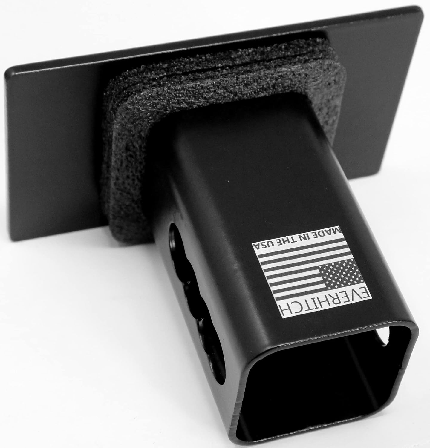 Cubierta de enganche de metal en blanco (se adapta al receptor de 2 pulgadas, negro de 5 x 3 pulgadas)