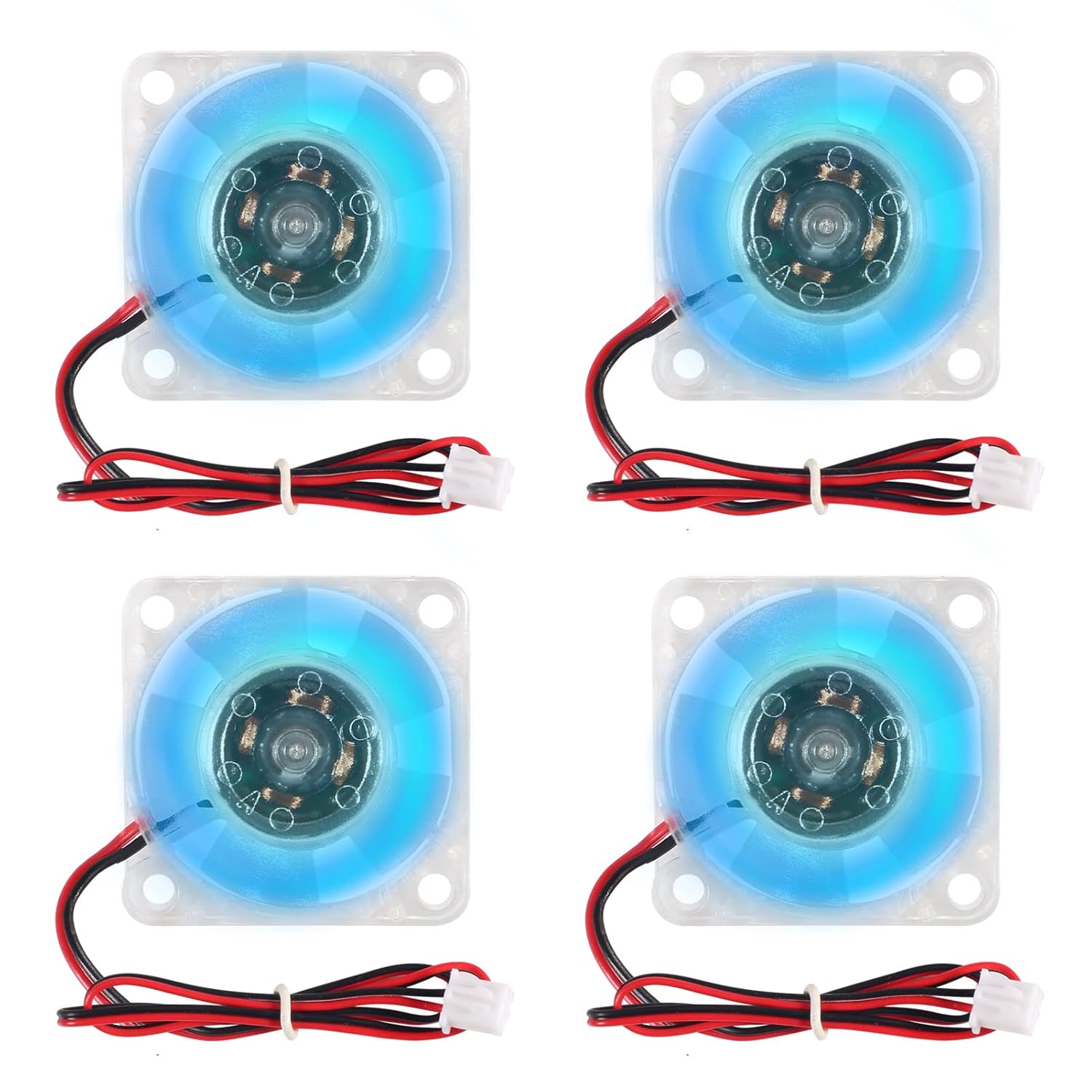 4 unids 3010 ventilador 1.181 in 1.181×1.181×0.394 in RGB ventilador color Led DC 12V 3010 DC enfriador hidráulico rodamiento sin escobillas